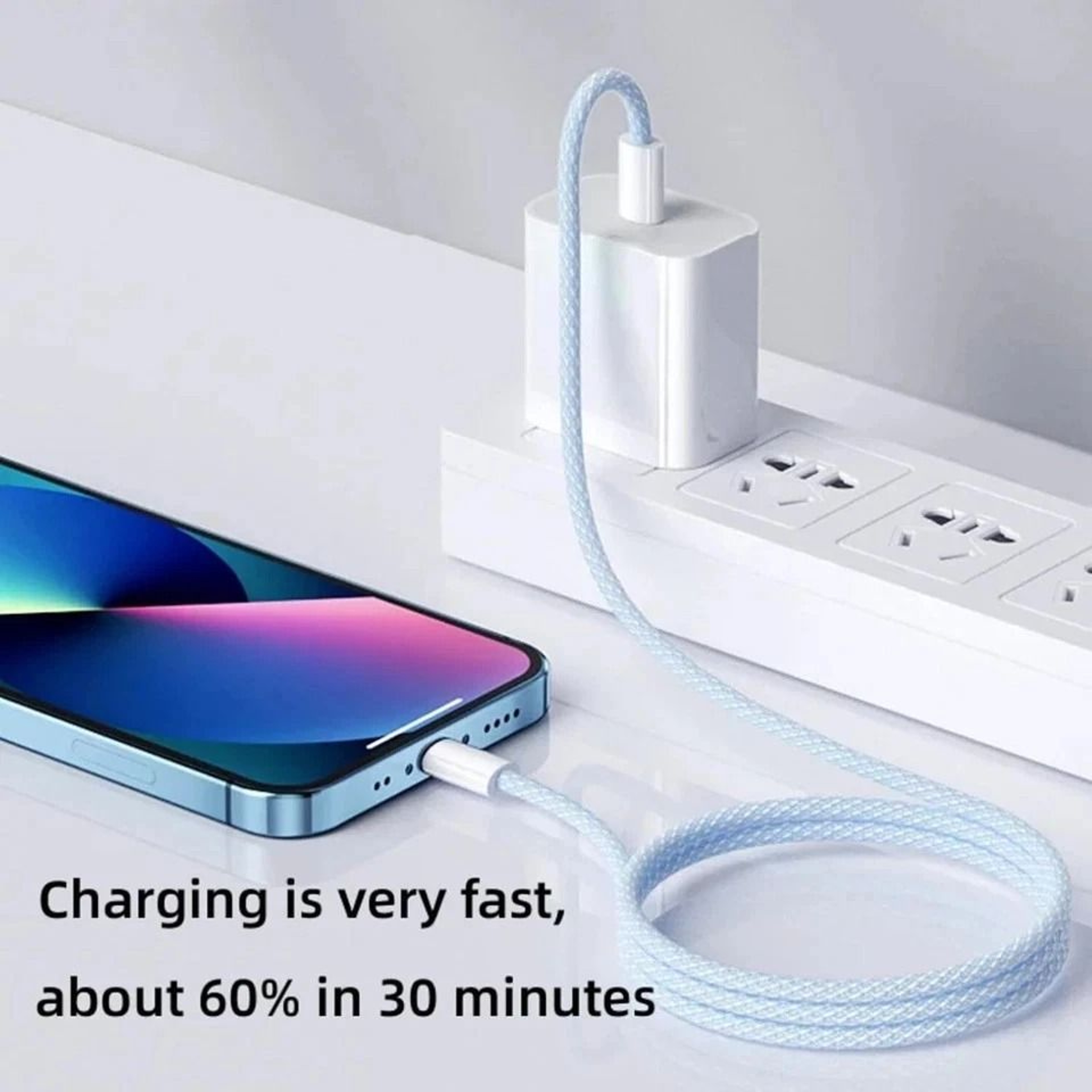OEM USB C Braided Cable For IPhone Fast Charging  Durable 1