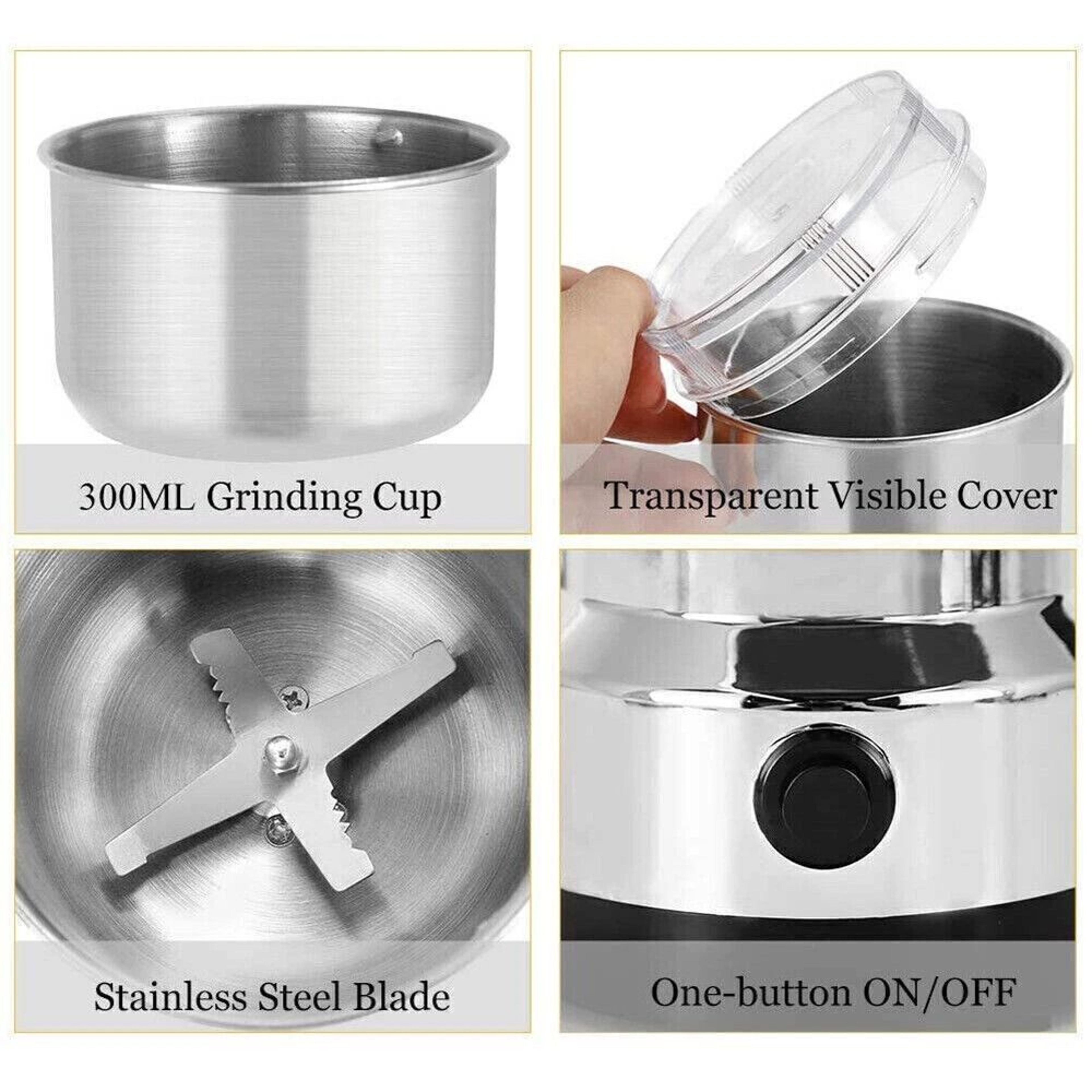 Electric Coffee Grinder For Beans Spices Herbs And Seeds 4