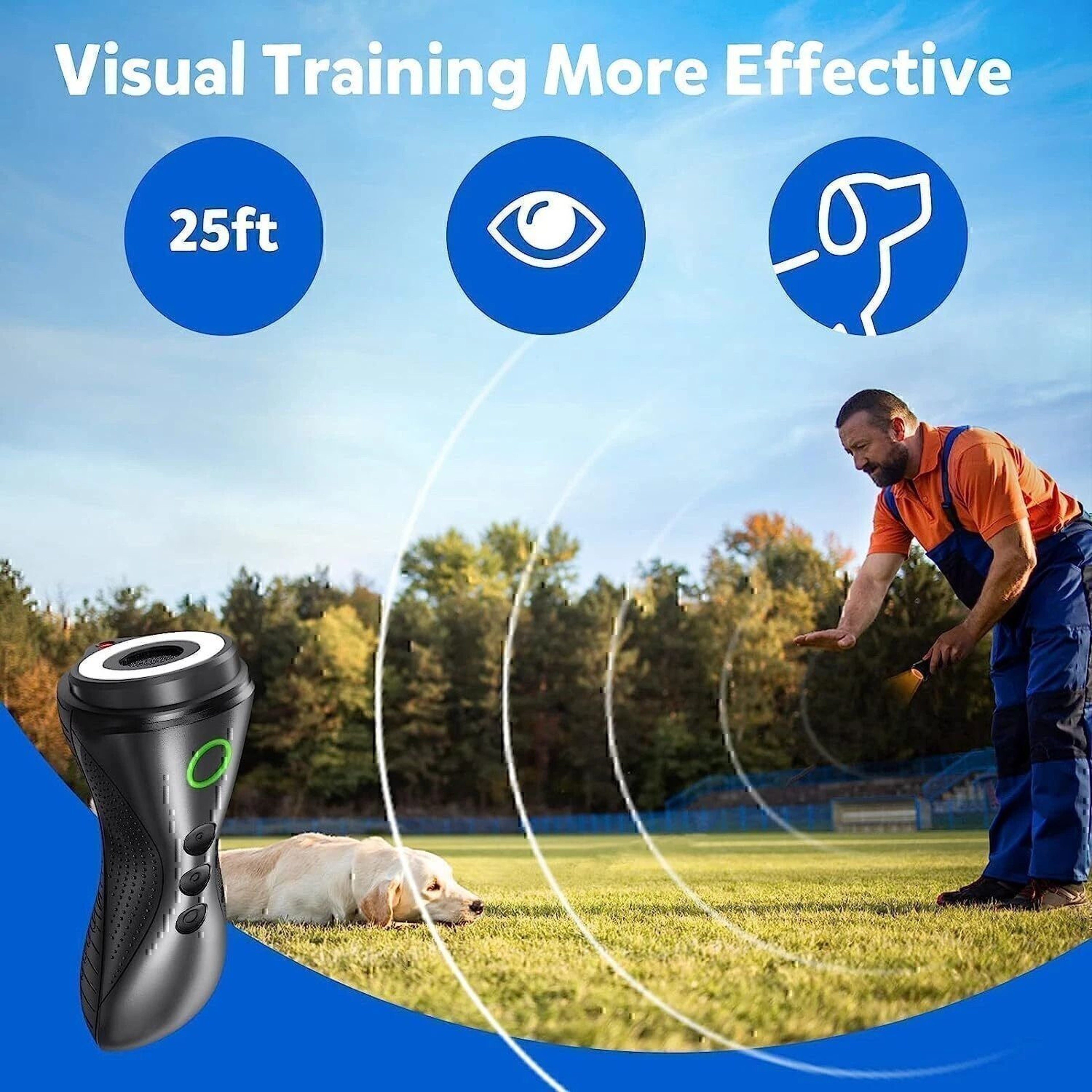 3 Mode Rechargeable Ultrasonic Anti Barking Device For Dogs Indoor Outdoor Bark Control 1