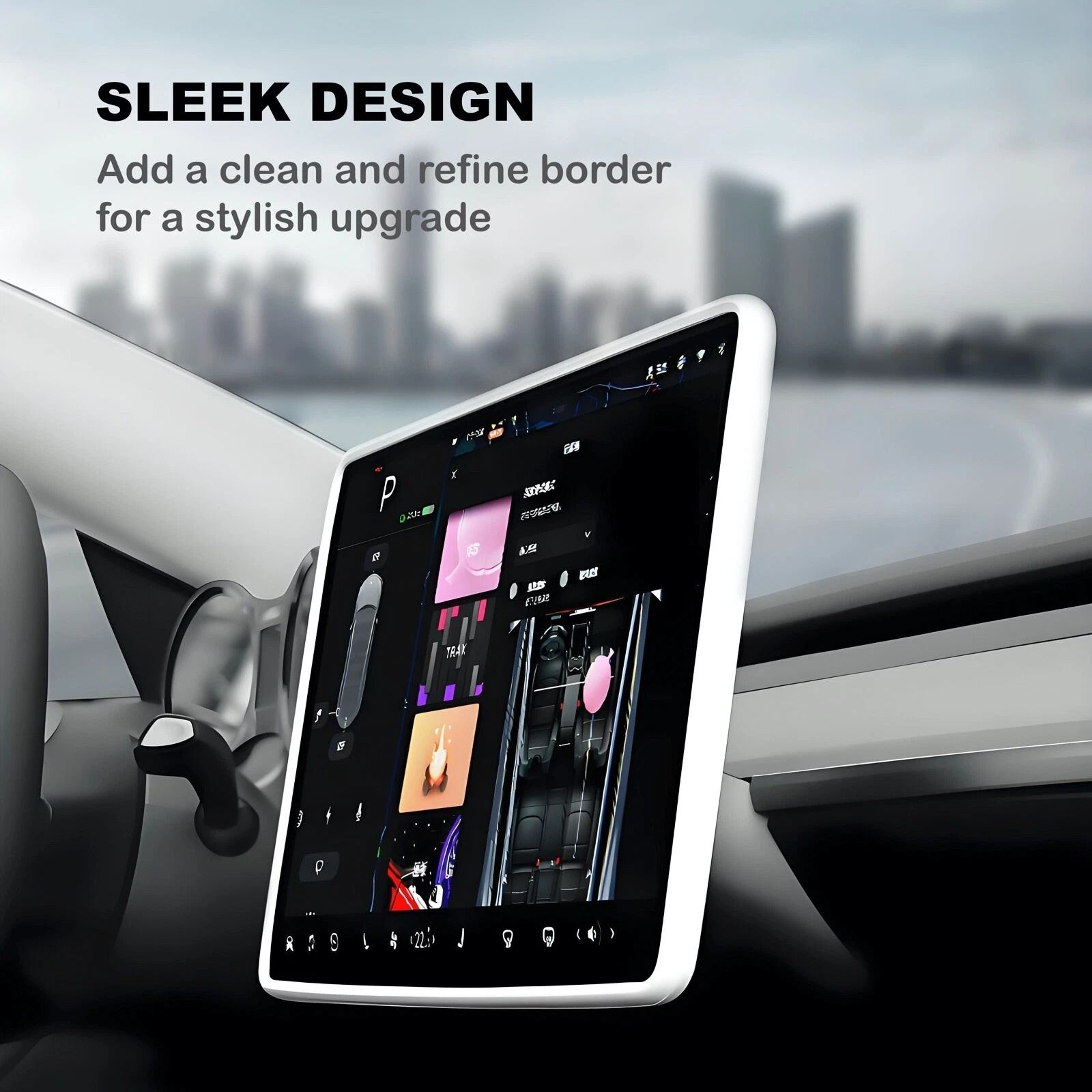 Tesla Model 3  Model Y Silicone Screen Frame Protector Screen Edge Guard 5
