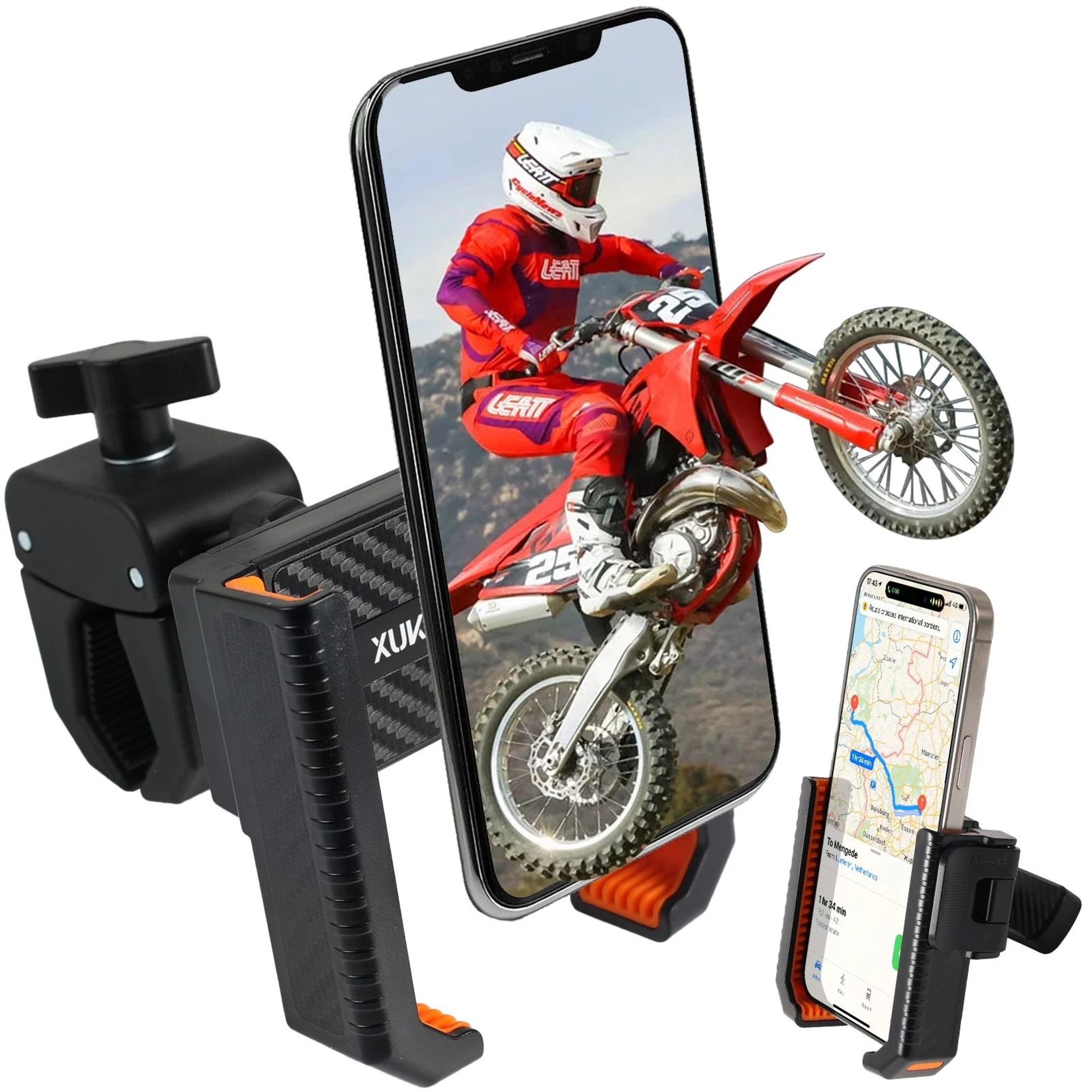 Anti Shake Bike Phone Holder 360 Rotation Motorcycle Mount For Bicycle And Golf Cart 0