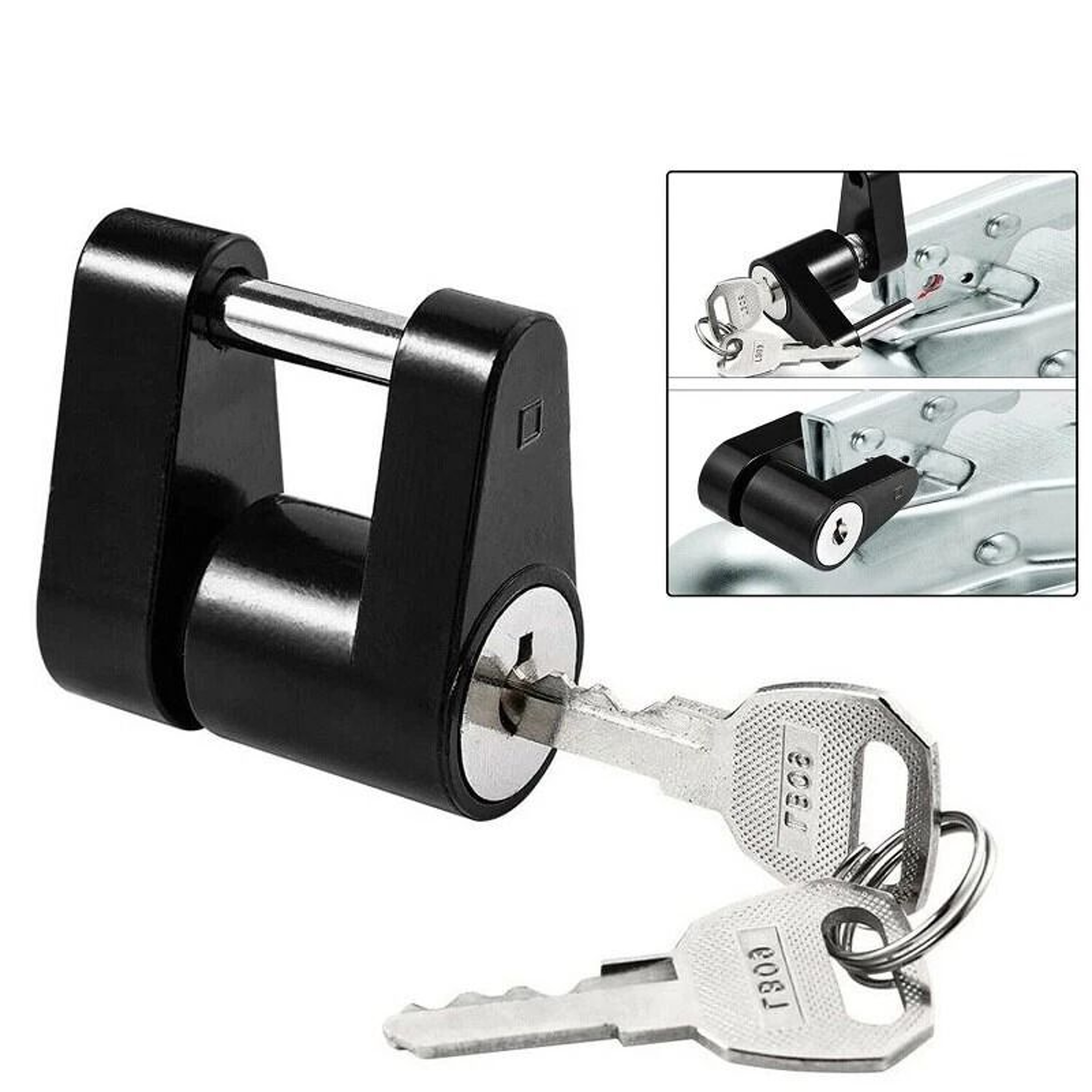 Heavy Duty Trailer Hitch Lock And Coupler Lock With Tow Ball Pin Anti Theft Security For RV Camper  9