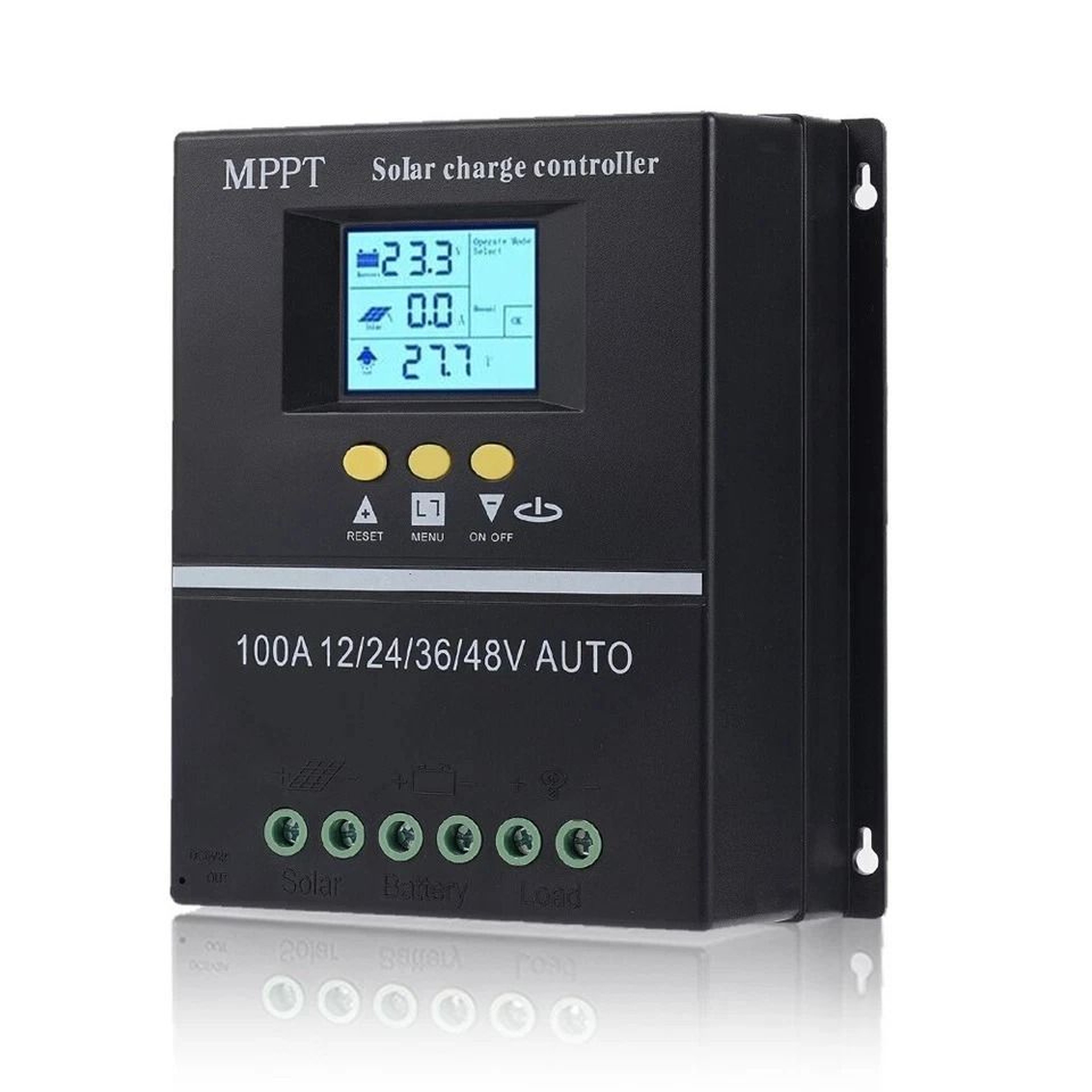 MPPT Solar Charge Controller With Dual USB Ports  LCD Display 0