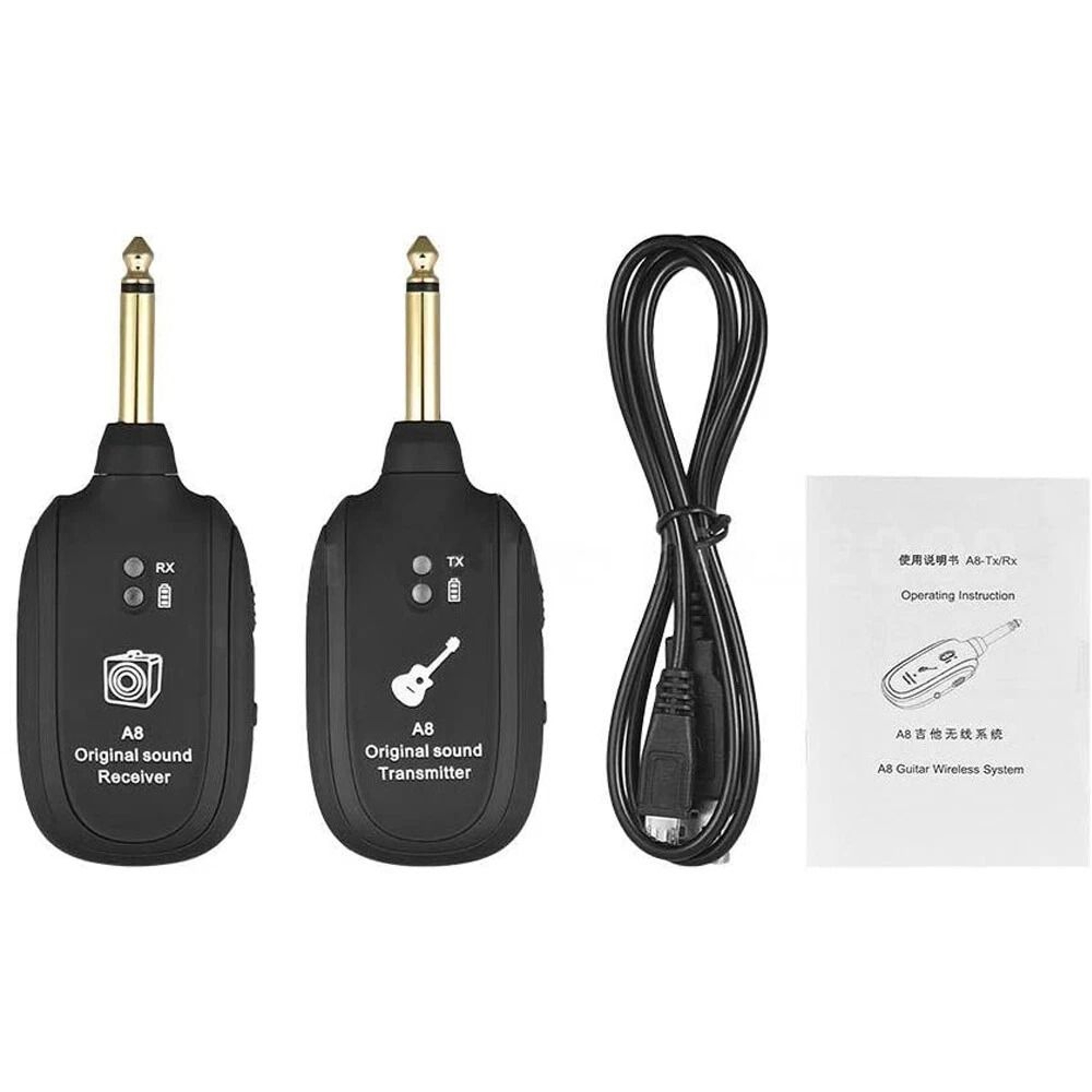Wireless Guitar  Bass System With Rechargeable Battery Transmitter  Receiver Combo 5