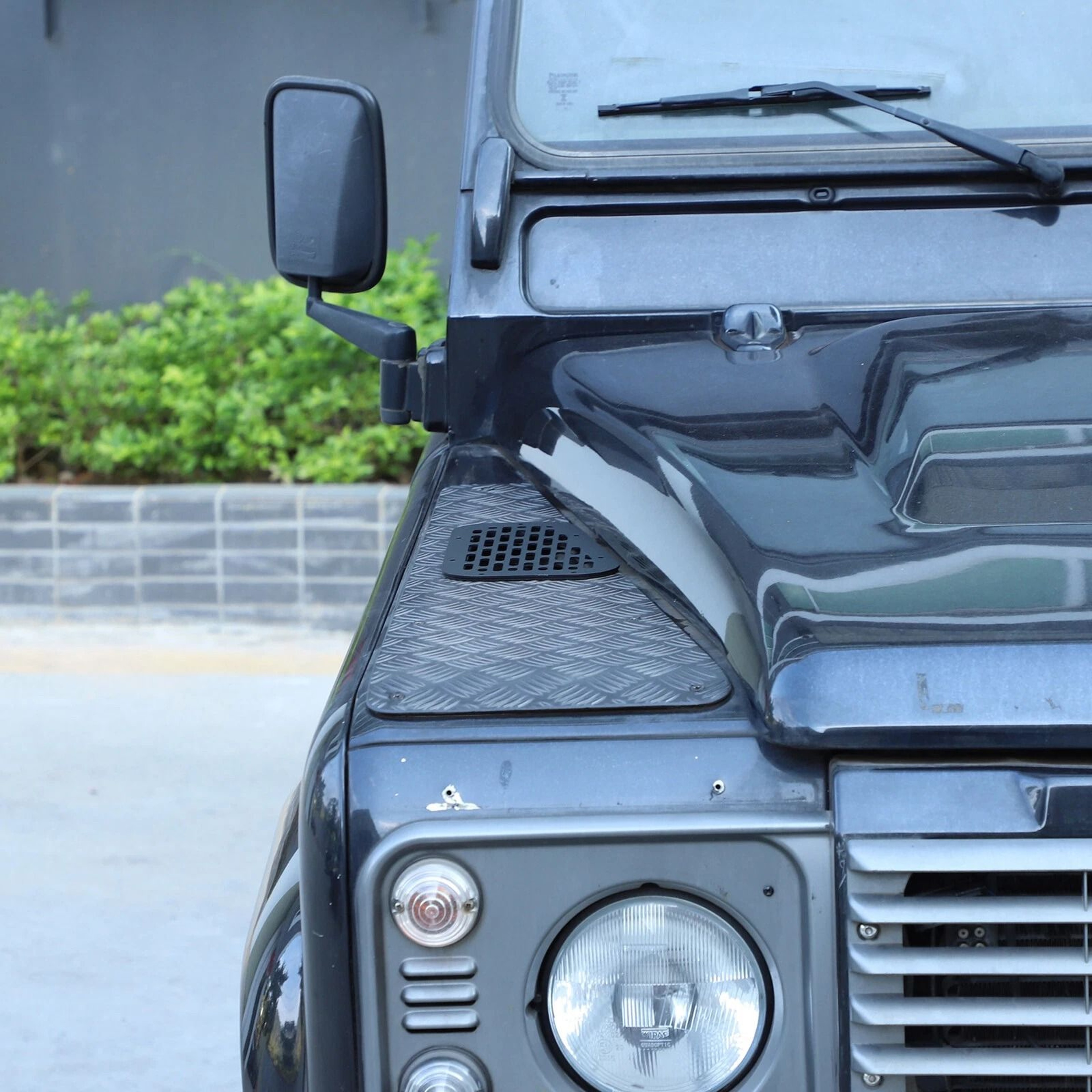 Black Alloy Front Hood Air Vent Cover Trim For Land Rover Defender Durable Alloy Design Enhances St 10