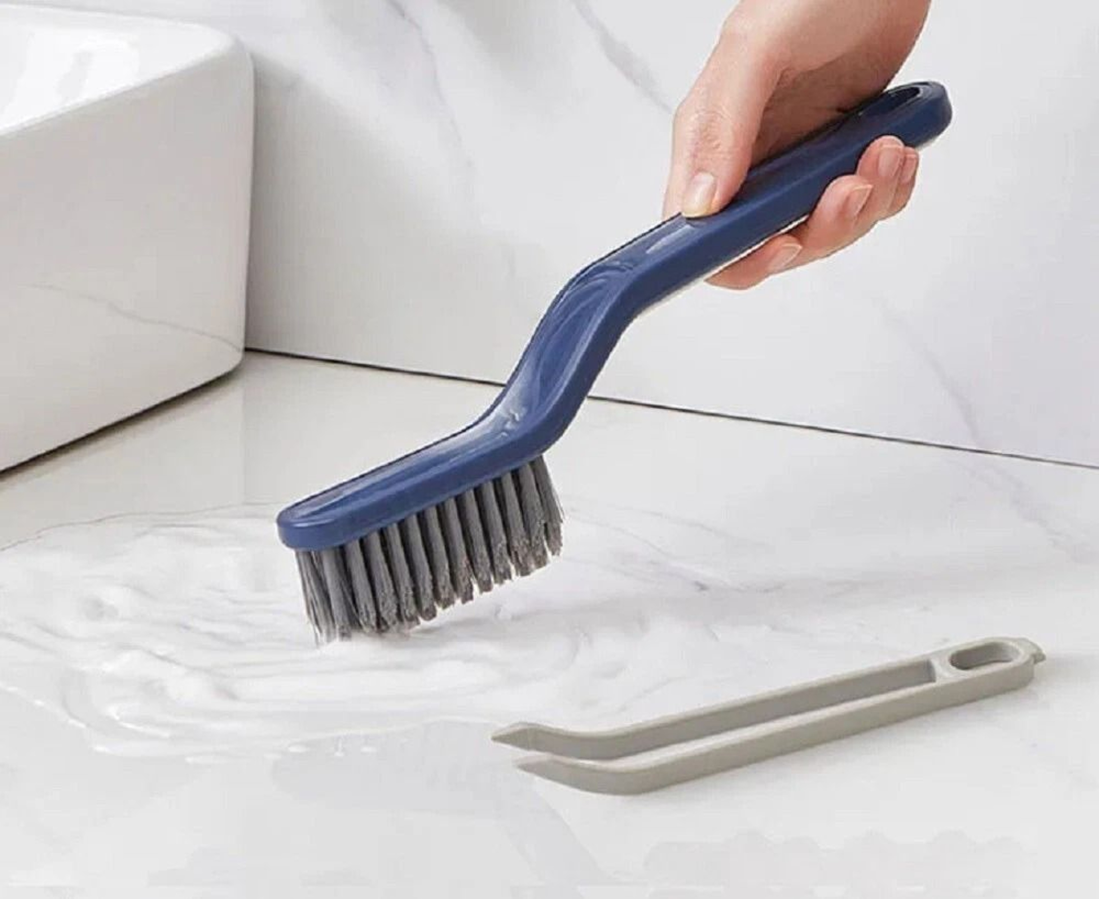 2 In 1 Grout Cleaner Tool For Floor Seam Cleaner  Corner Brush Cleaner Perfect For Kitchen  Bath 1