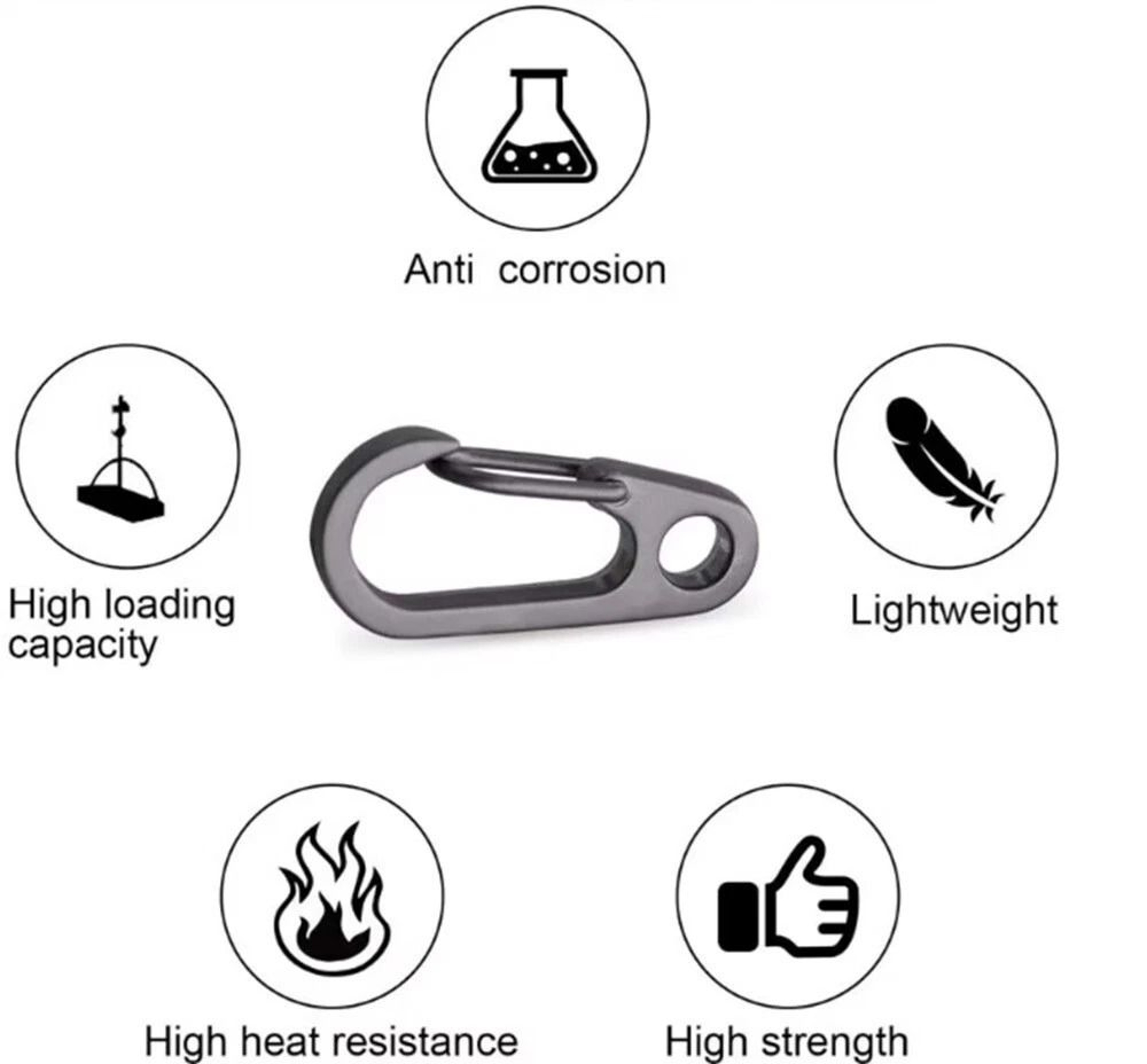 Mini Aluminum Carabiner Clips Durable Keychain Hooks For Camping  Backpack Use 1
