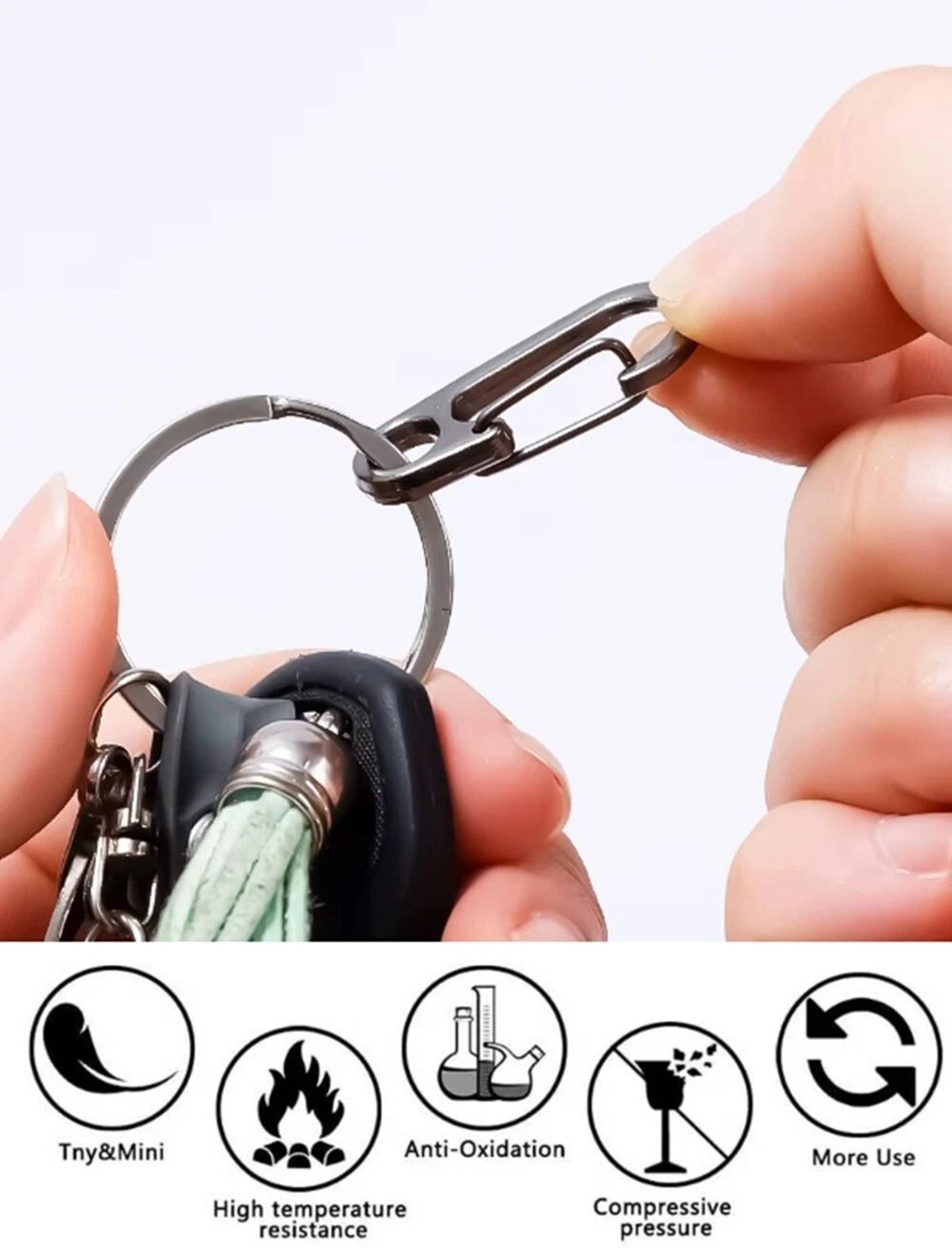 Mini Aluminum Carabiner Clips Durable Keychain Hooks For Camping  Backpack Use 3