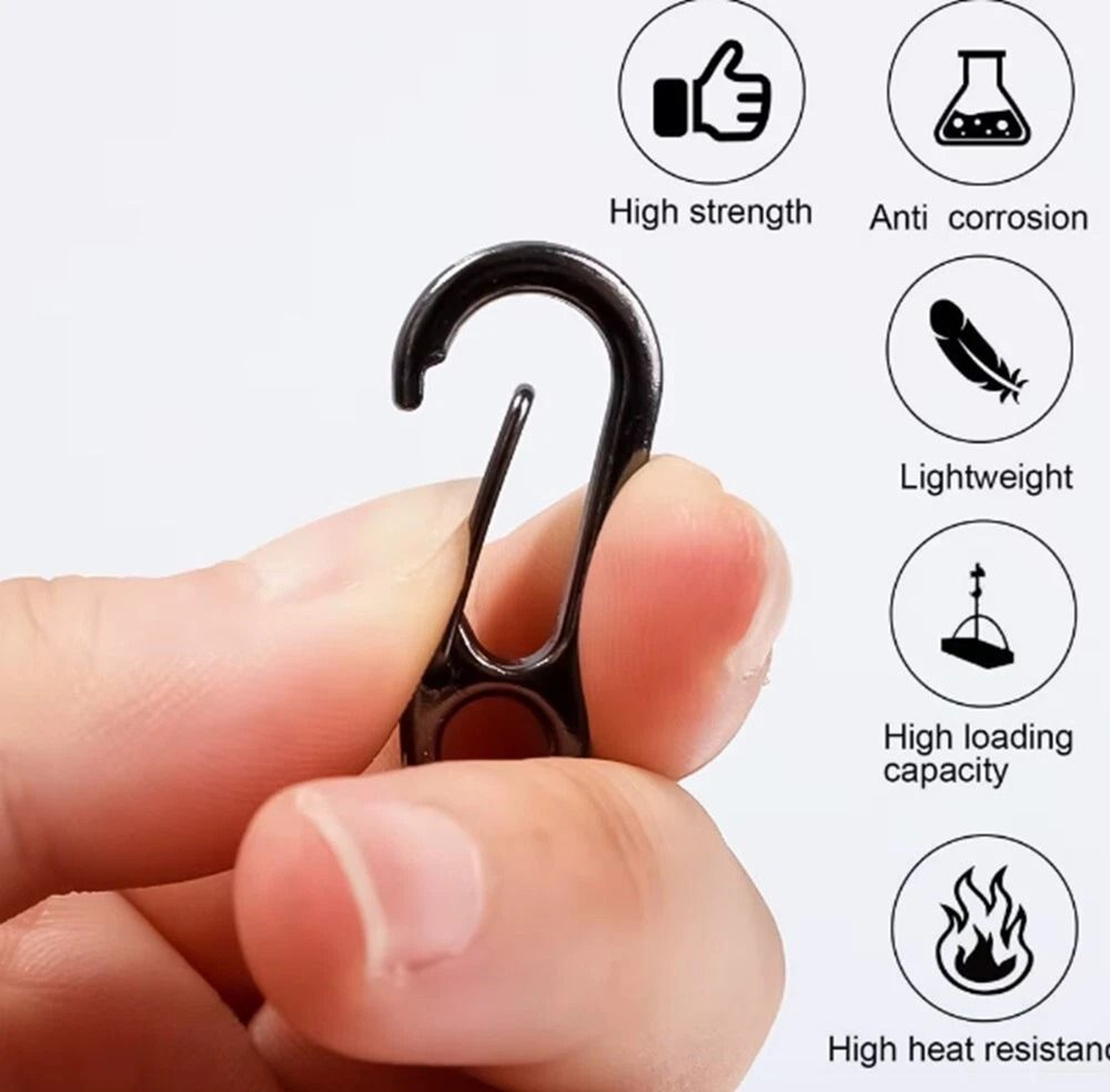 Mini Aluminum Carabiner Clips Durable Keychain Hooks For Camping  Backpack Use 4