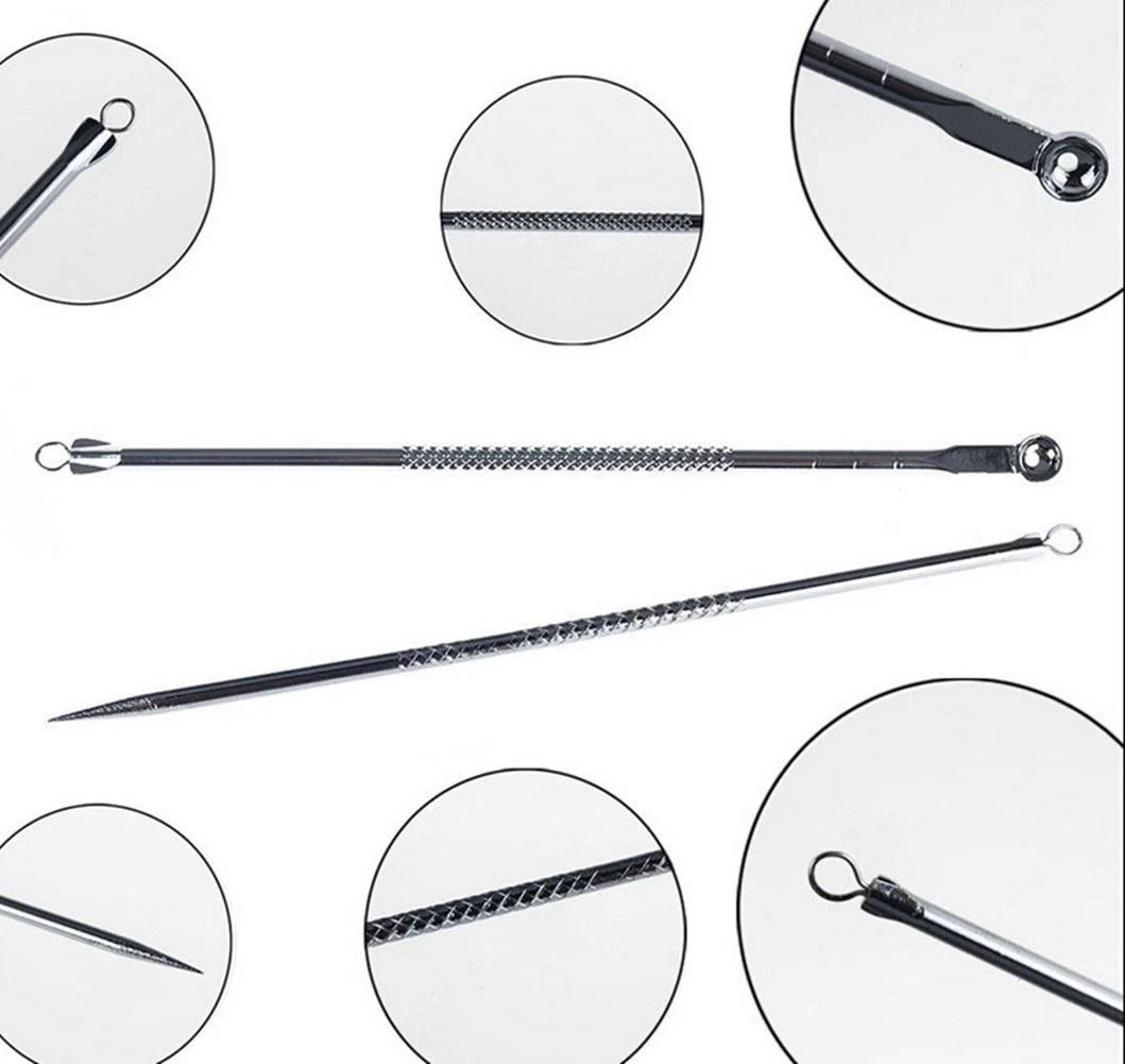 Blackhead Remover Kit Stainless Steel Pimple Extractor Tools For Acne  Comedone Treatment 2