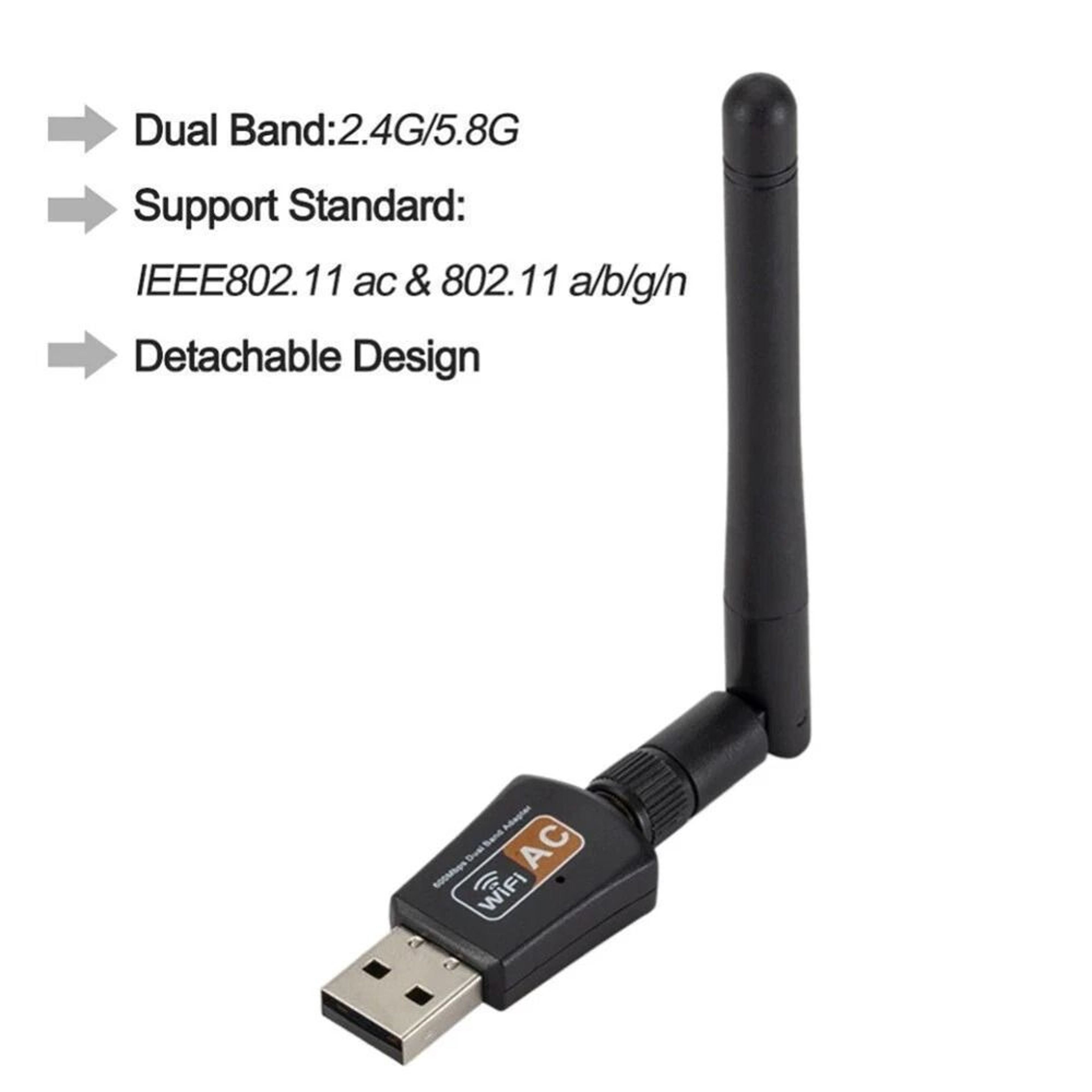 USB WiFi Adapter Dual Band Wireless USB Adapter For PC And Laptop 7