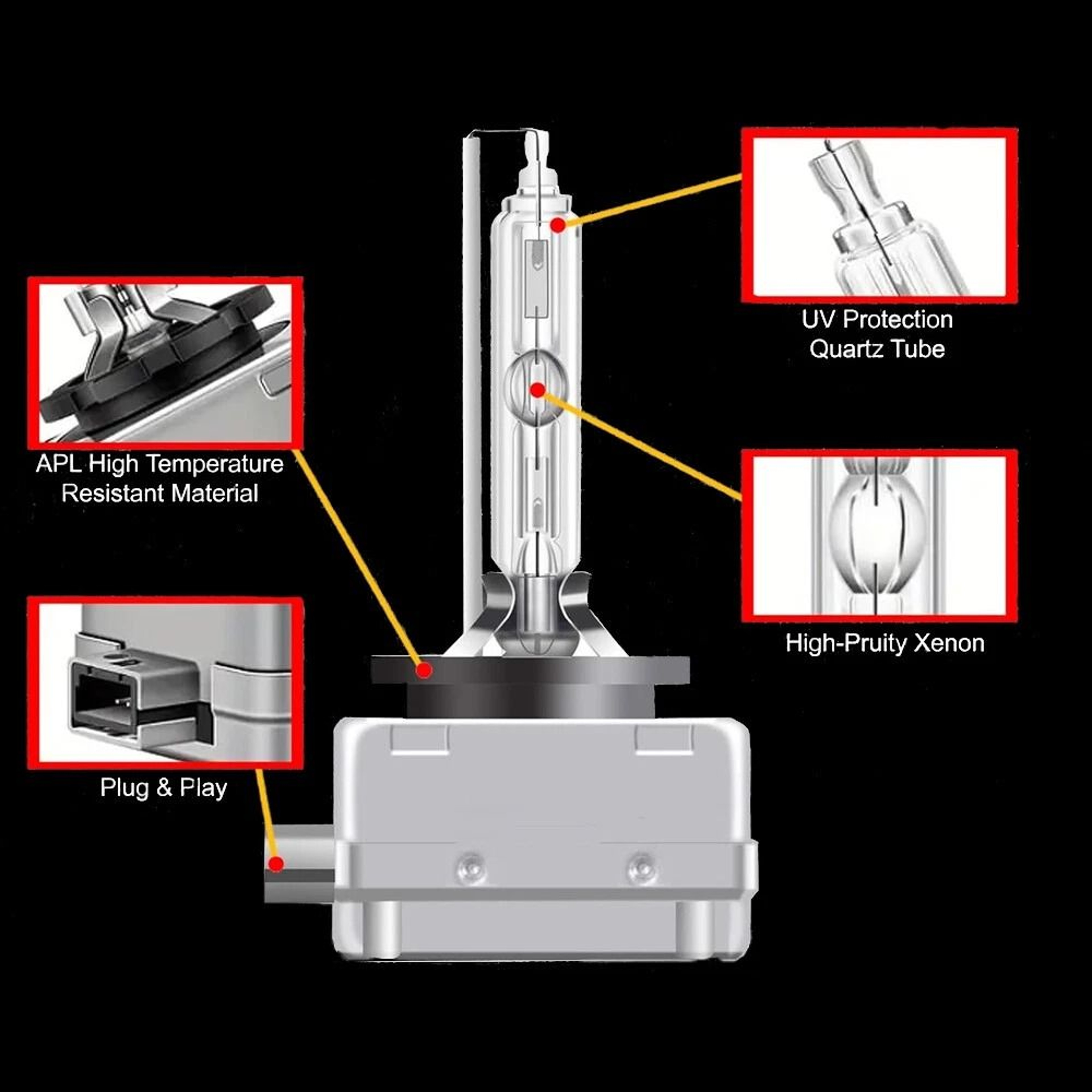 White HID Xenon Headlight Bulbs OEM Replacement 11