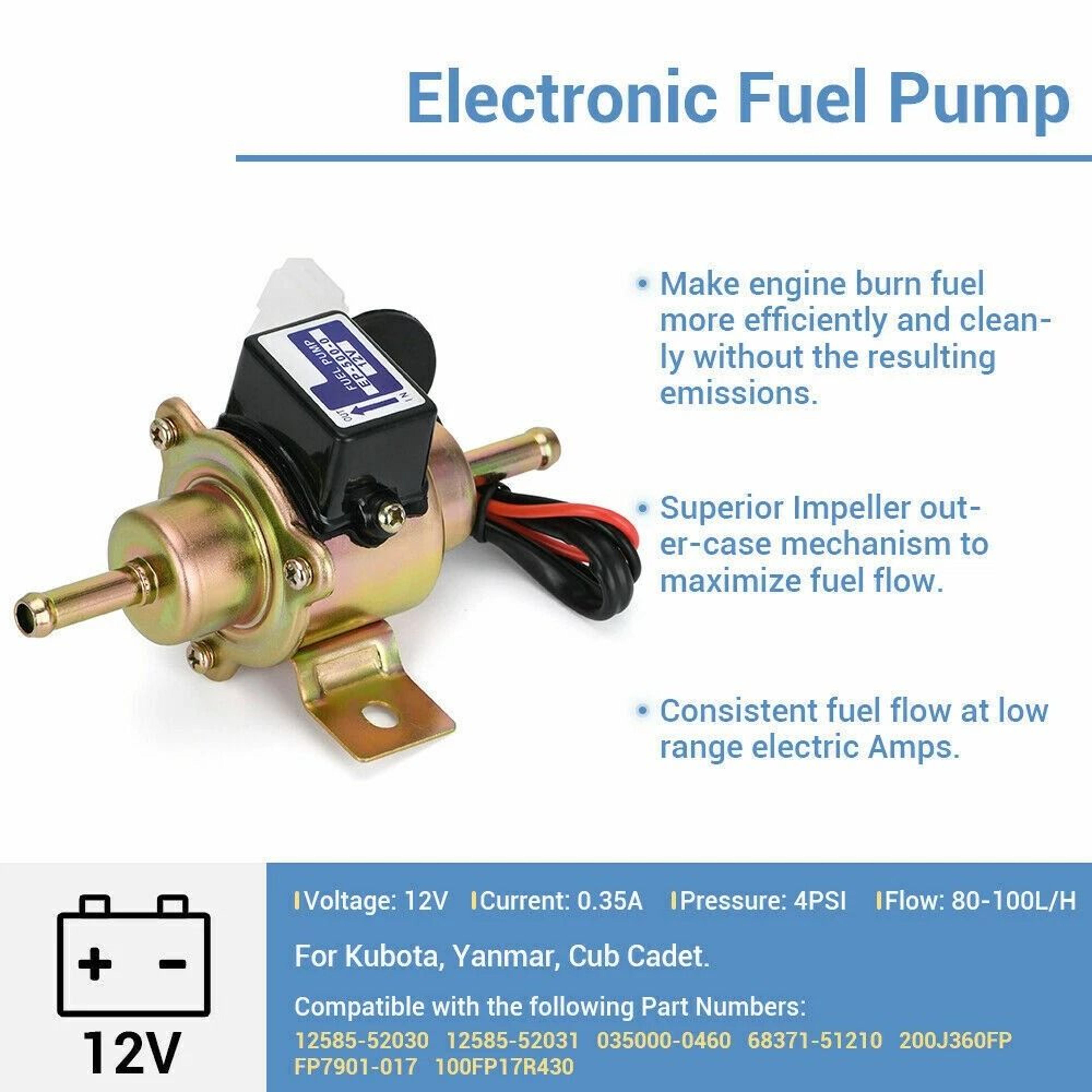 Diesel Fuel Pump For Kubota Yanmar Cub Cadet 9