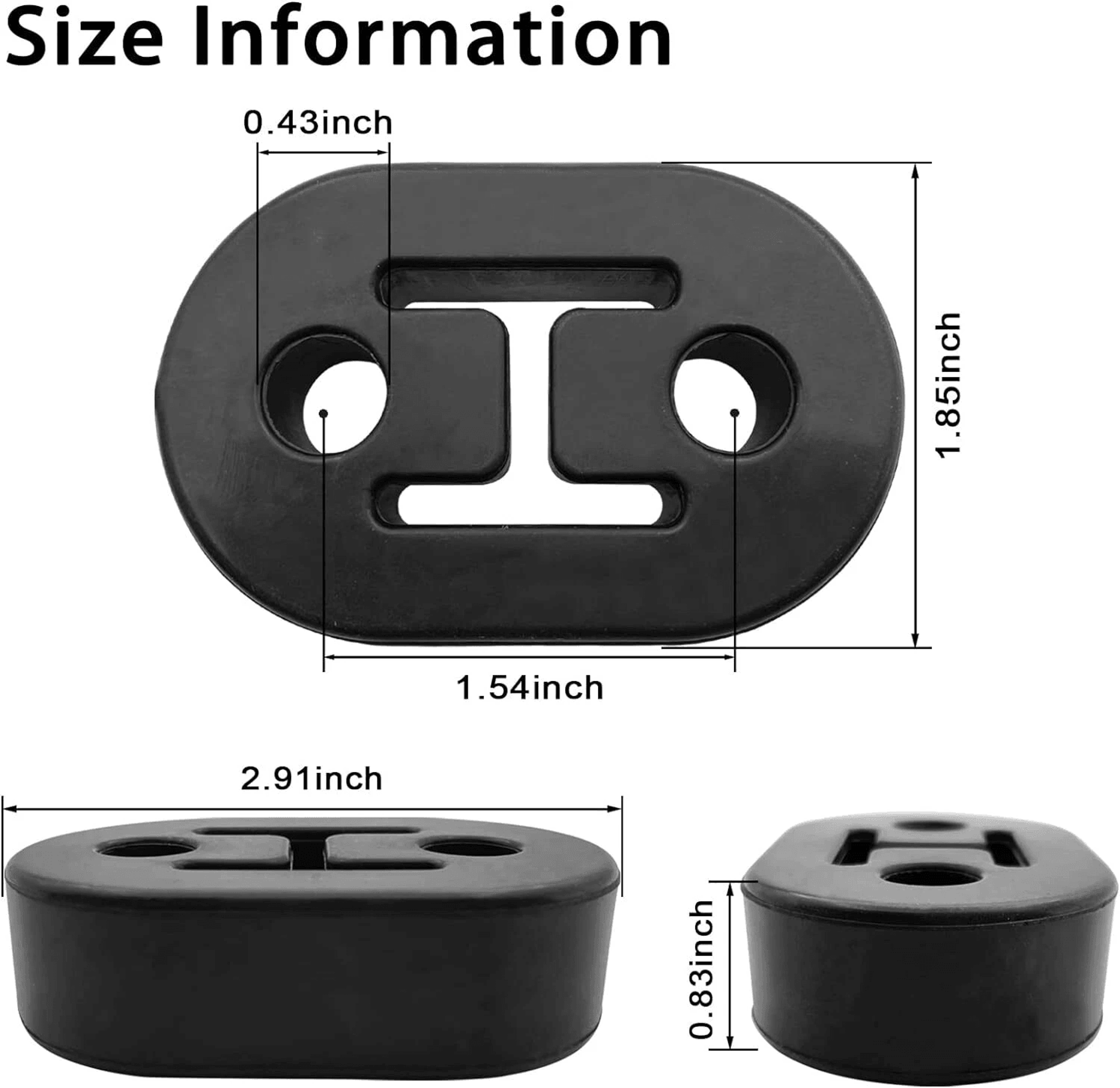 Heavy Duty Rubber Exhaust Hanger Insulator Hole Muffler Tailpipe Mount Bracket 11