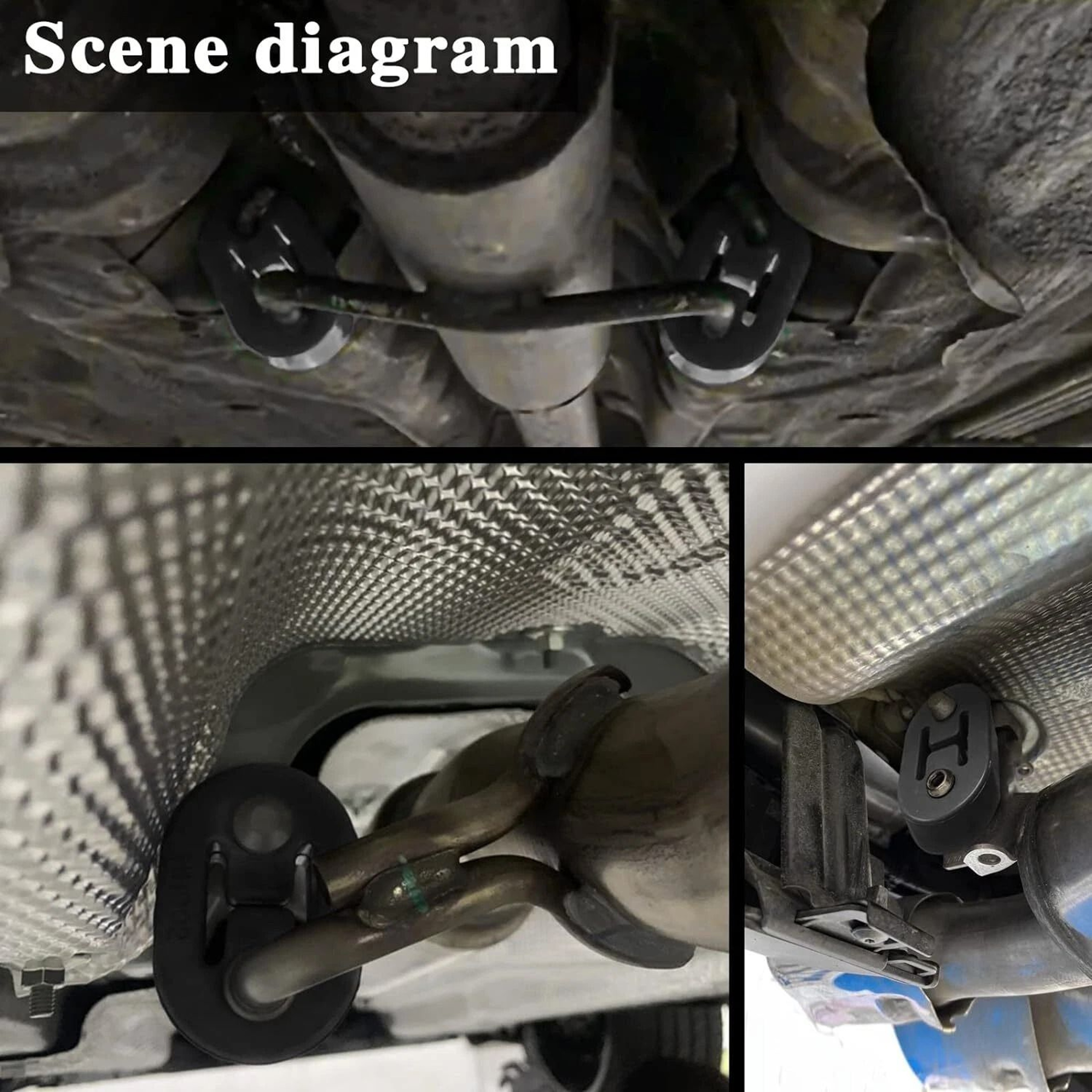 Heavy Duty Rubber Exhaust Hanger Insulator Hole Muffler Tailpipe Mount Bracket 4