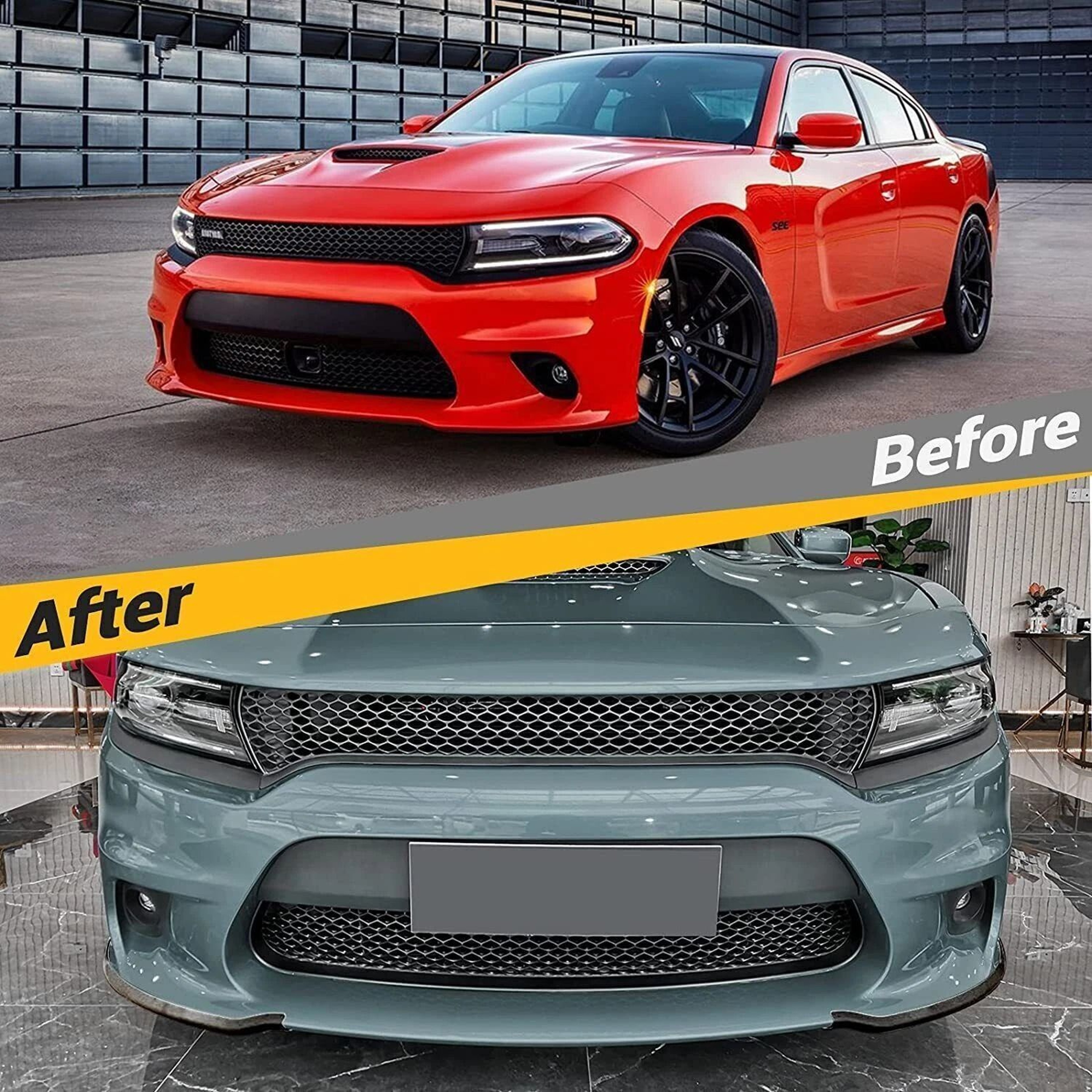 Dodge Charger Front Lip Splitter Trim Black Scat Pack SRT Bumper Protector 6