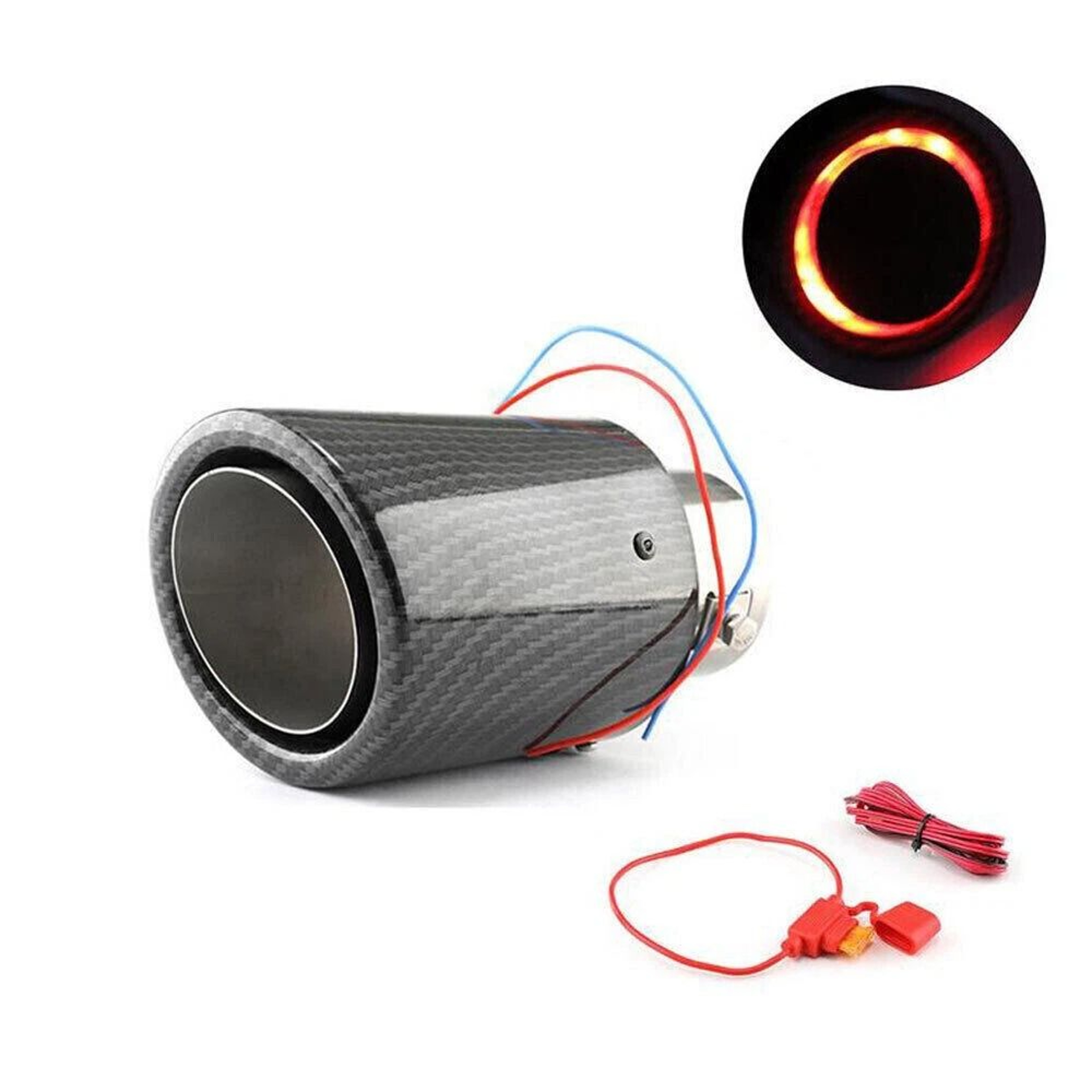 Universal LED Carbon Fiber Exhaust Tip 2