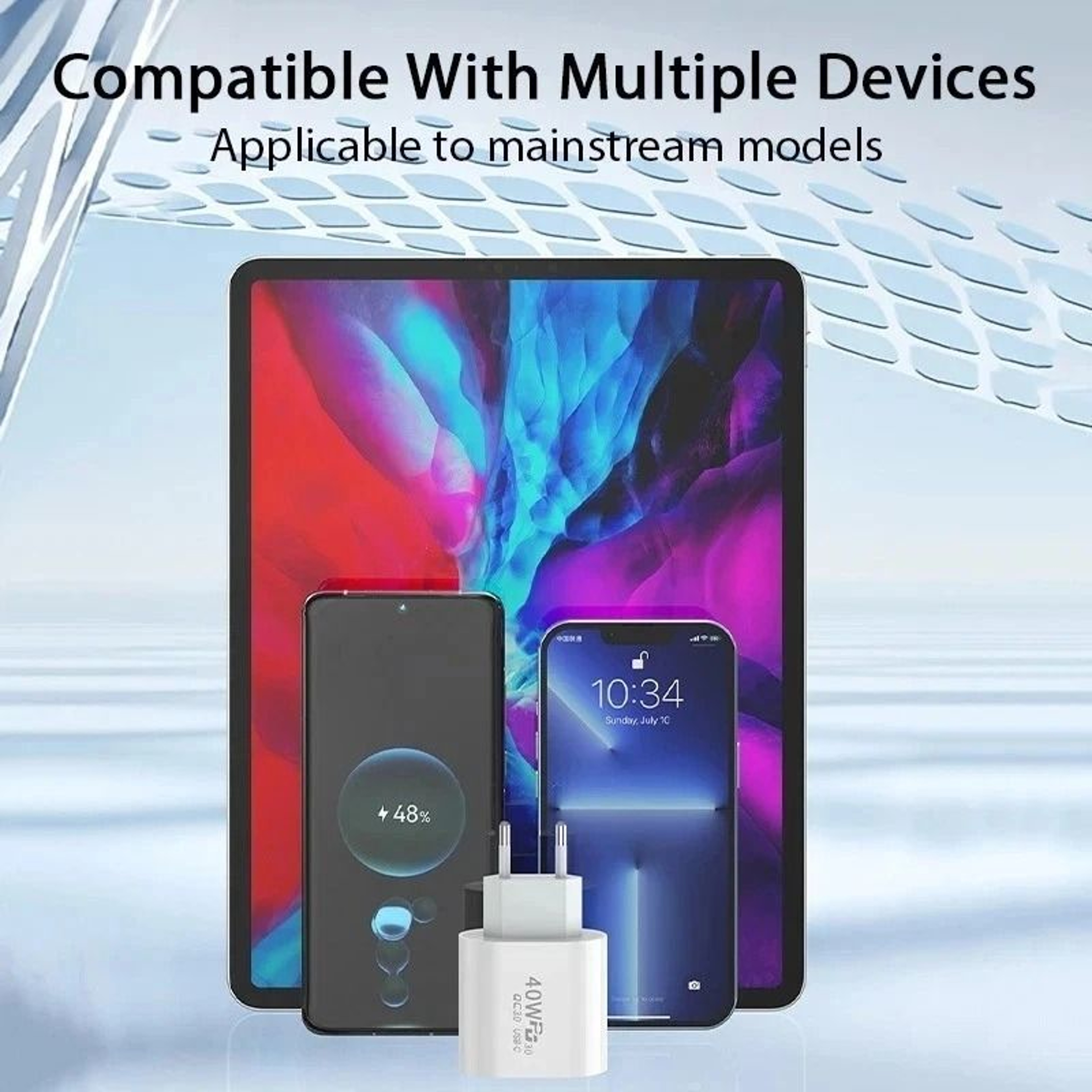 USB C PD Fast Charger Multi Port Wall Adapter For IPhone Samsung Xiaomi MacBook 2