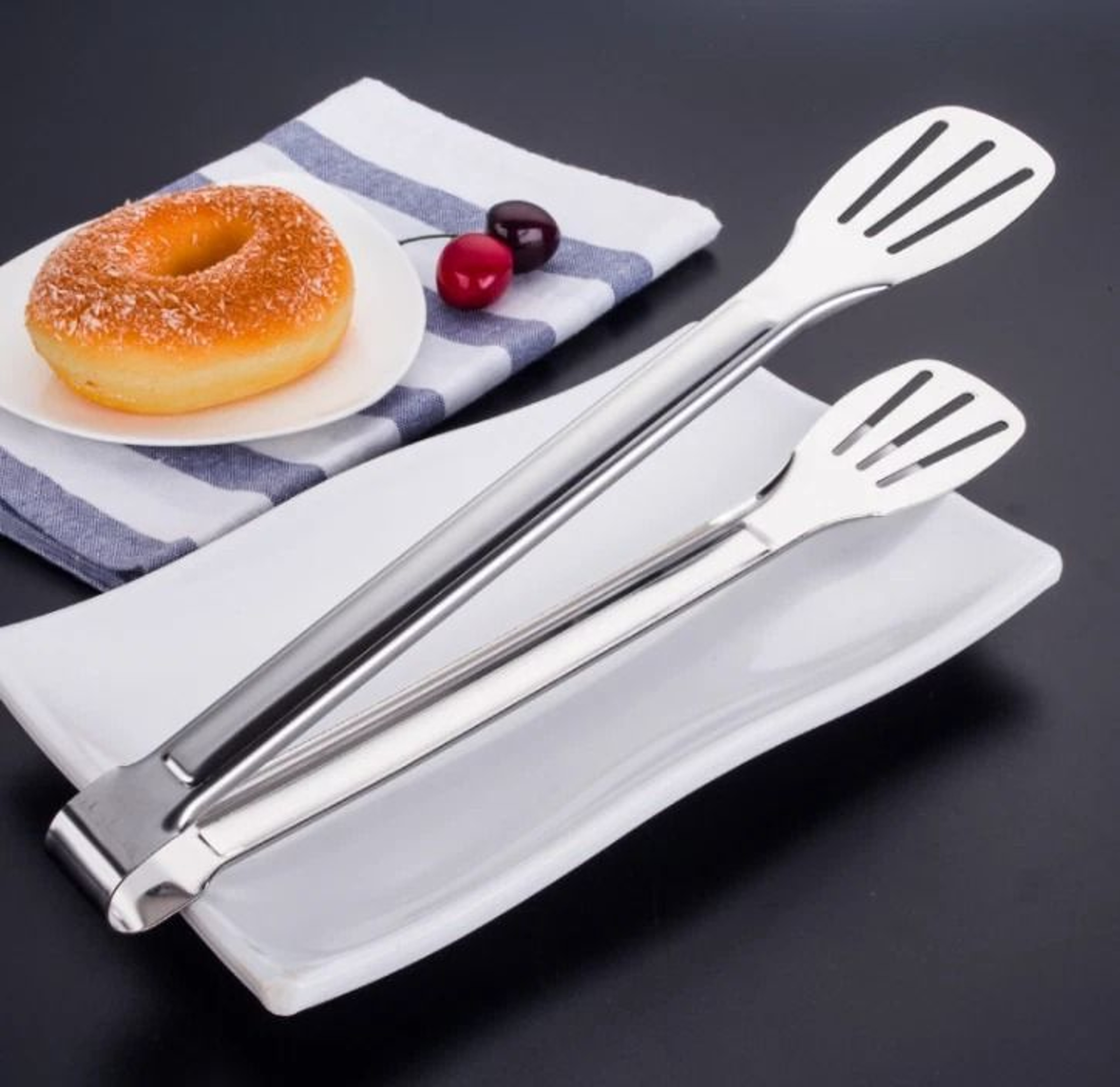 Stainless Steel Serving Tongs For Salad Bread Buffet And BBQ 0