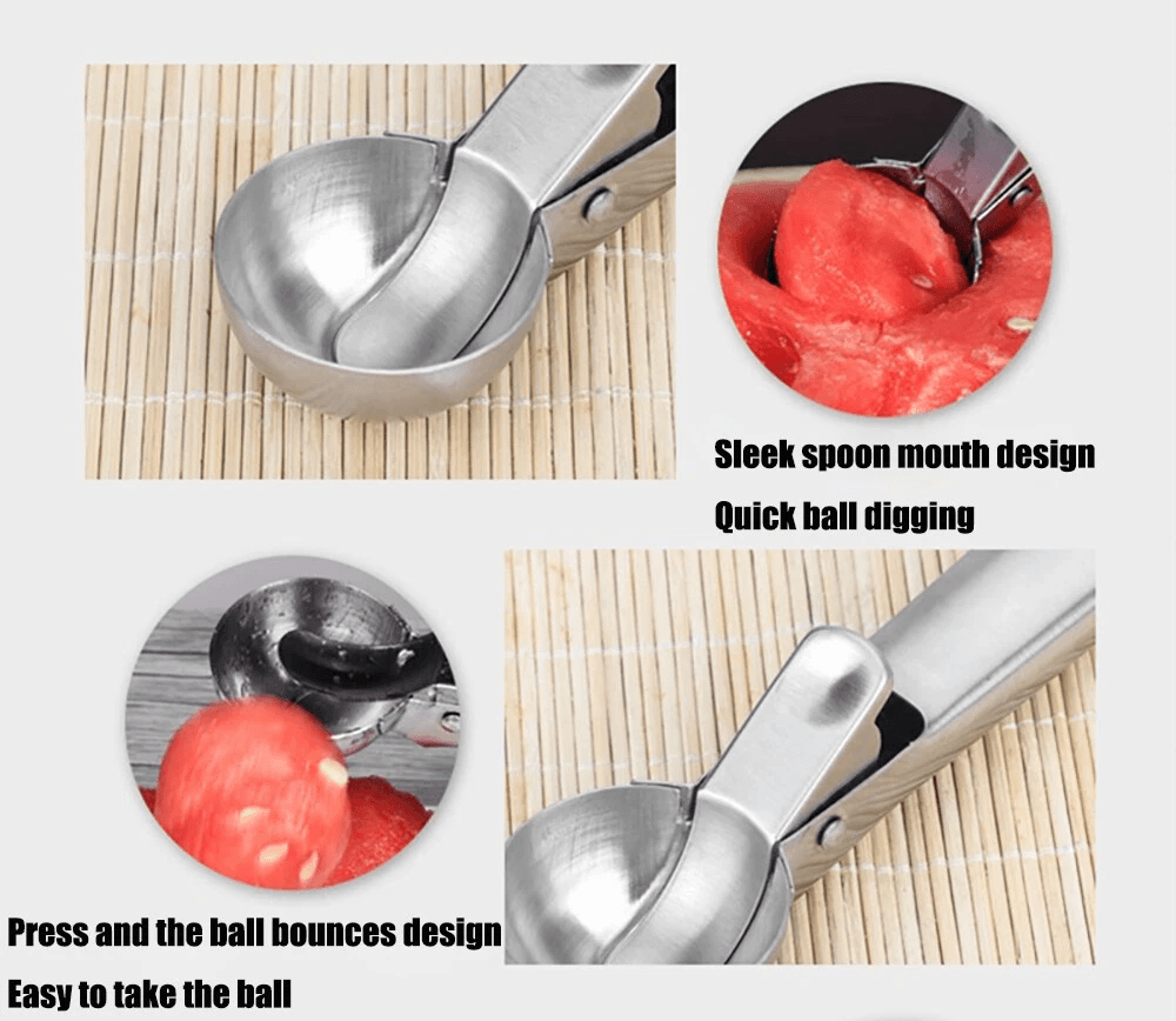 Stainless Steel Ice Cream Scoop With Trigger Release For Cookies Dough And Fruit 7
