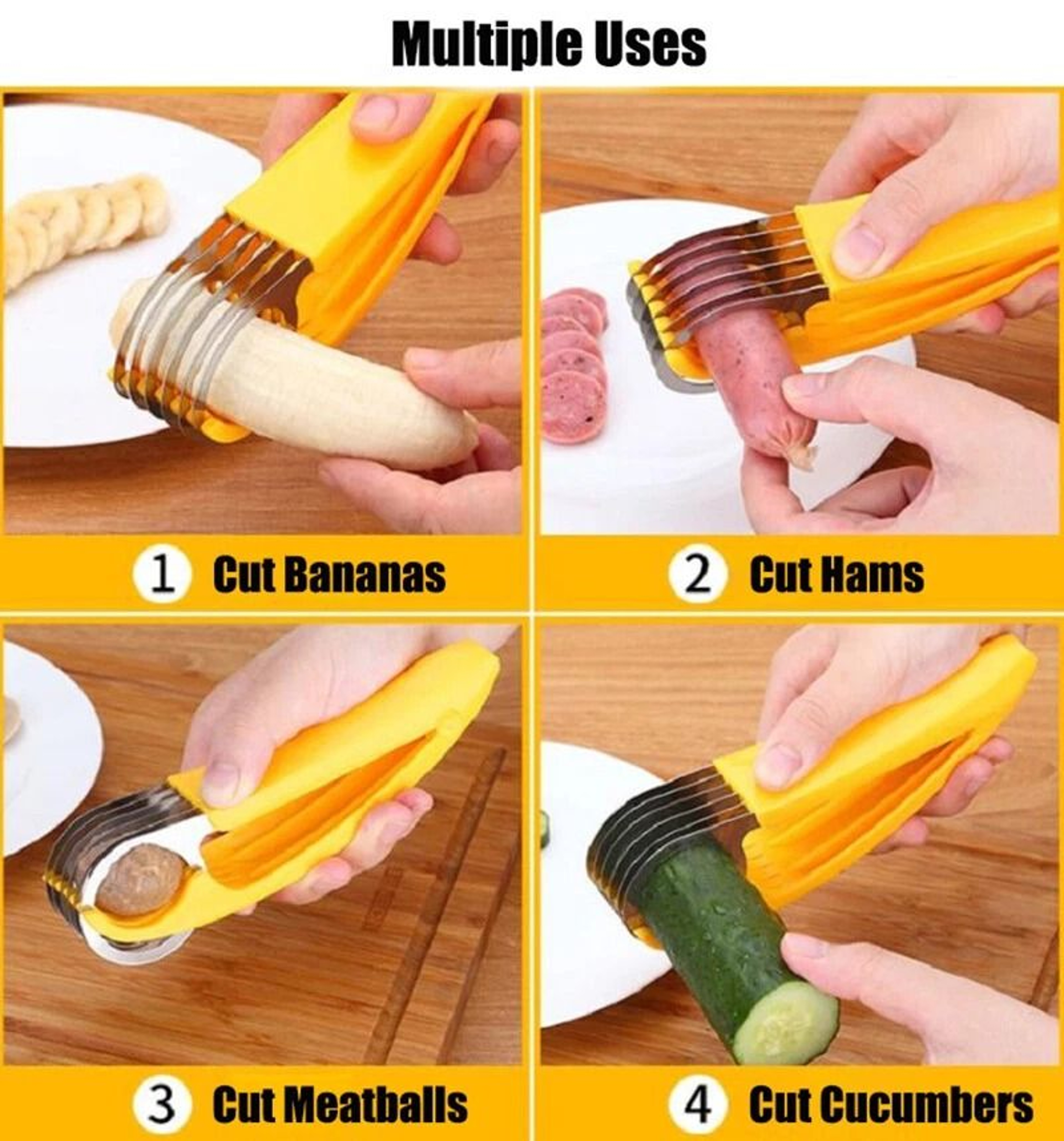 Banana Slicer Fruit Cutter  Veggie Slicer Kitchen Gadget 2