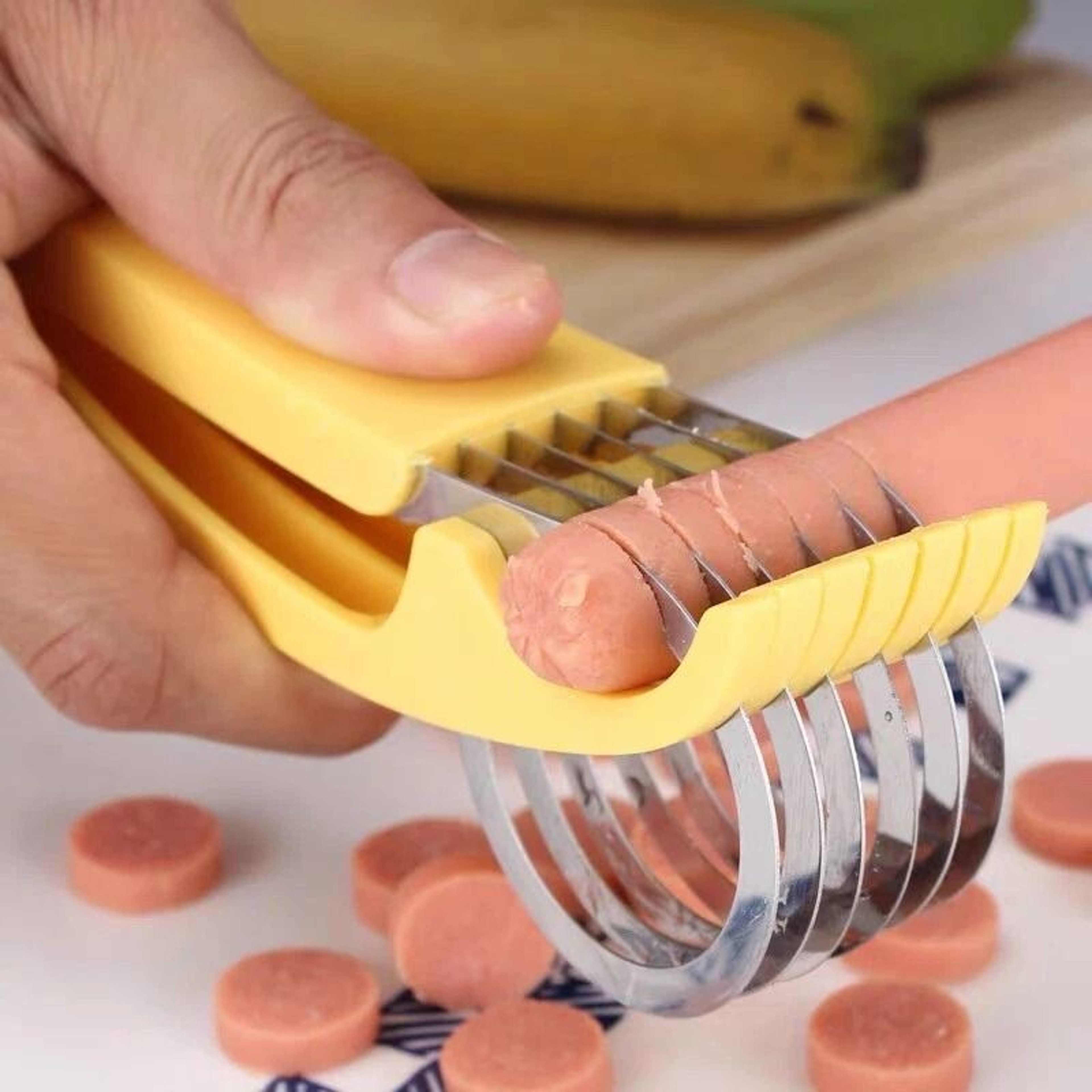 Banana Slicer Fruit Cutter  Veggie Slicer Kitchen Gadget 5