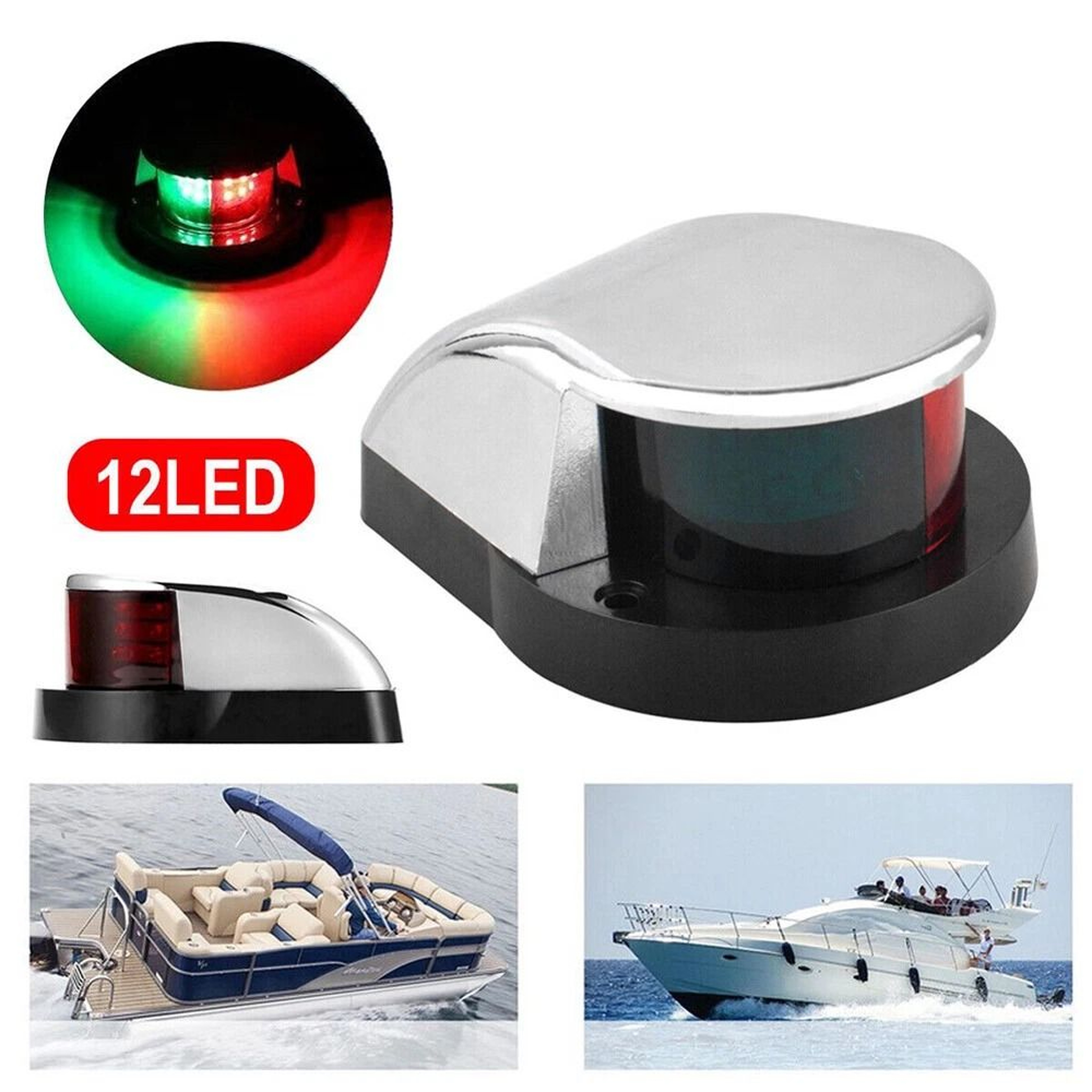LED Boat Bow Light Red Green Waterproof Marine Navigation Light 9