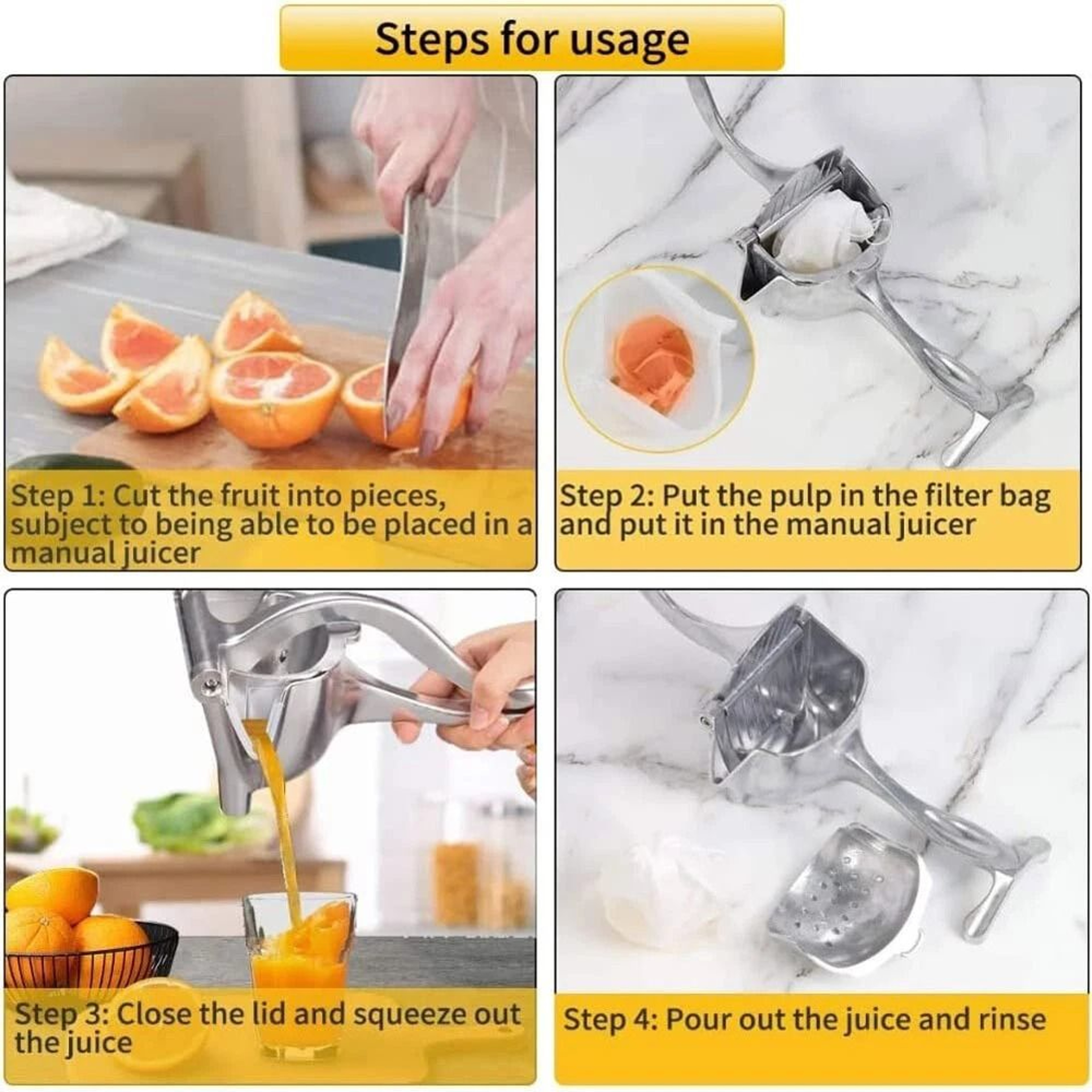 Stainless Steel Manual Citrus Juicer Lemon And Orange Hand Press Squeezer 2