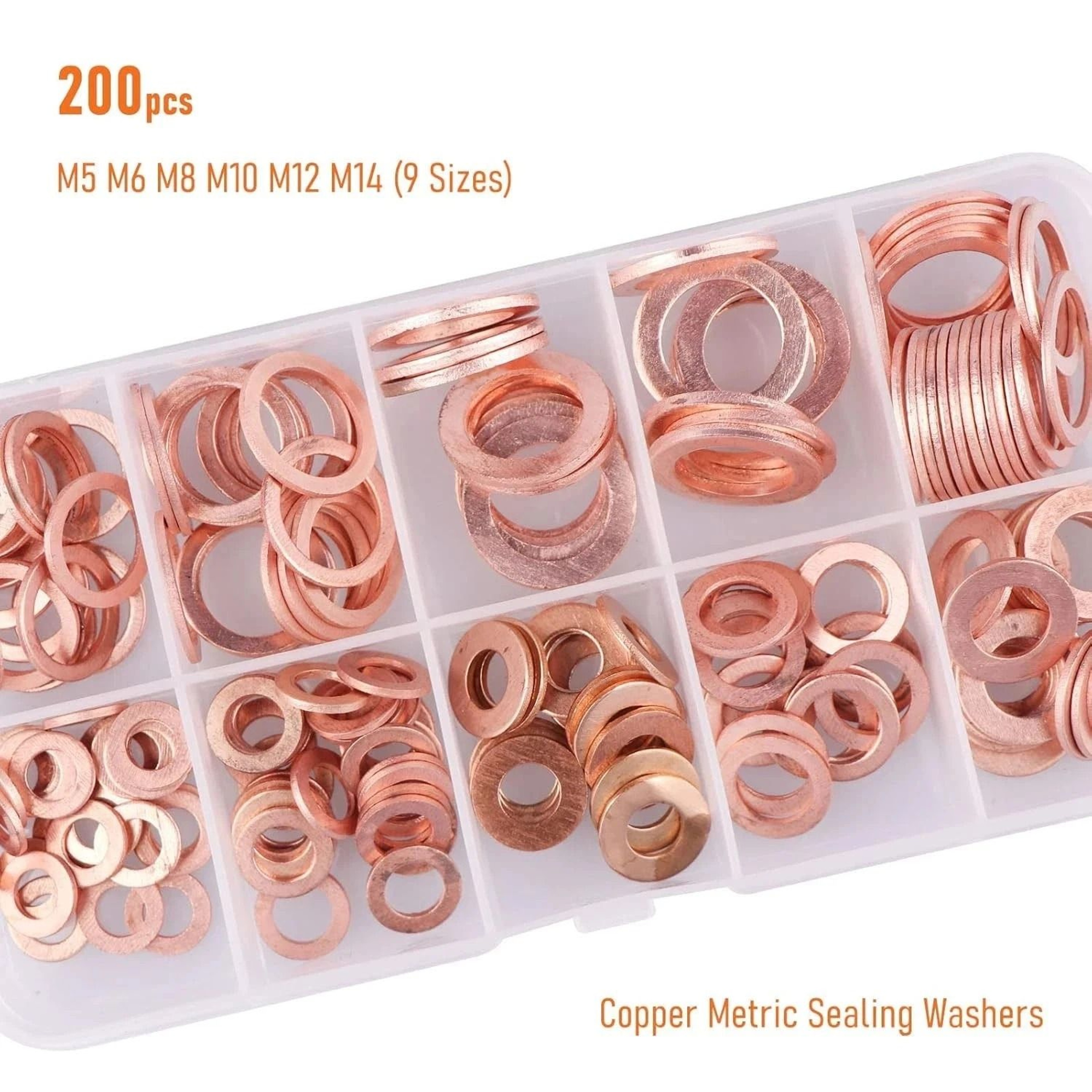 Copper Crush Washer Kit Metric Oil Drain Plug And Banjo Bolt Sealing Washer Set 3