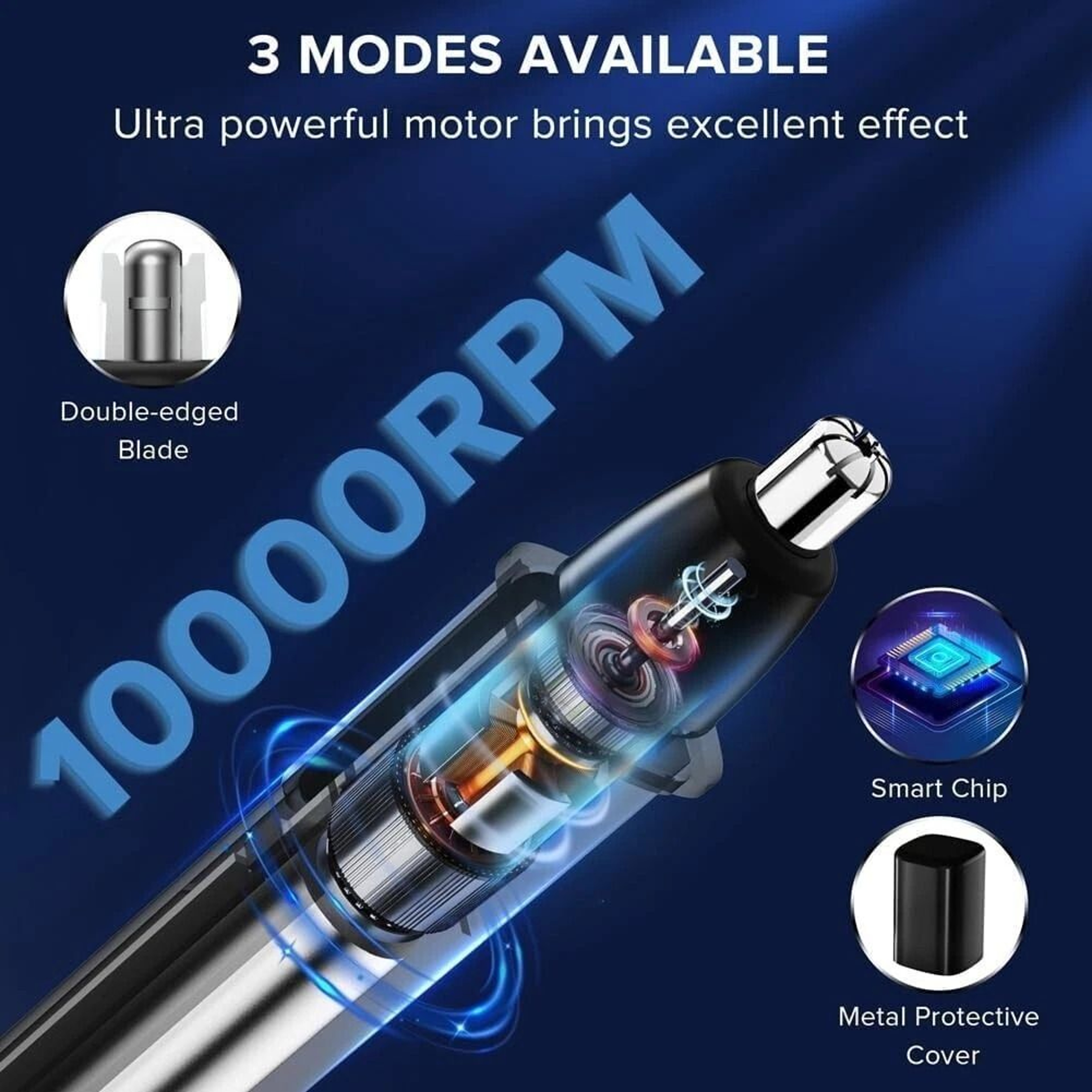 USB Rechargeable Ear And Nose Hair Trimmer With LED Display 3