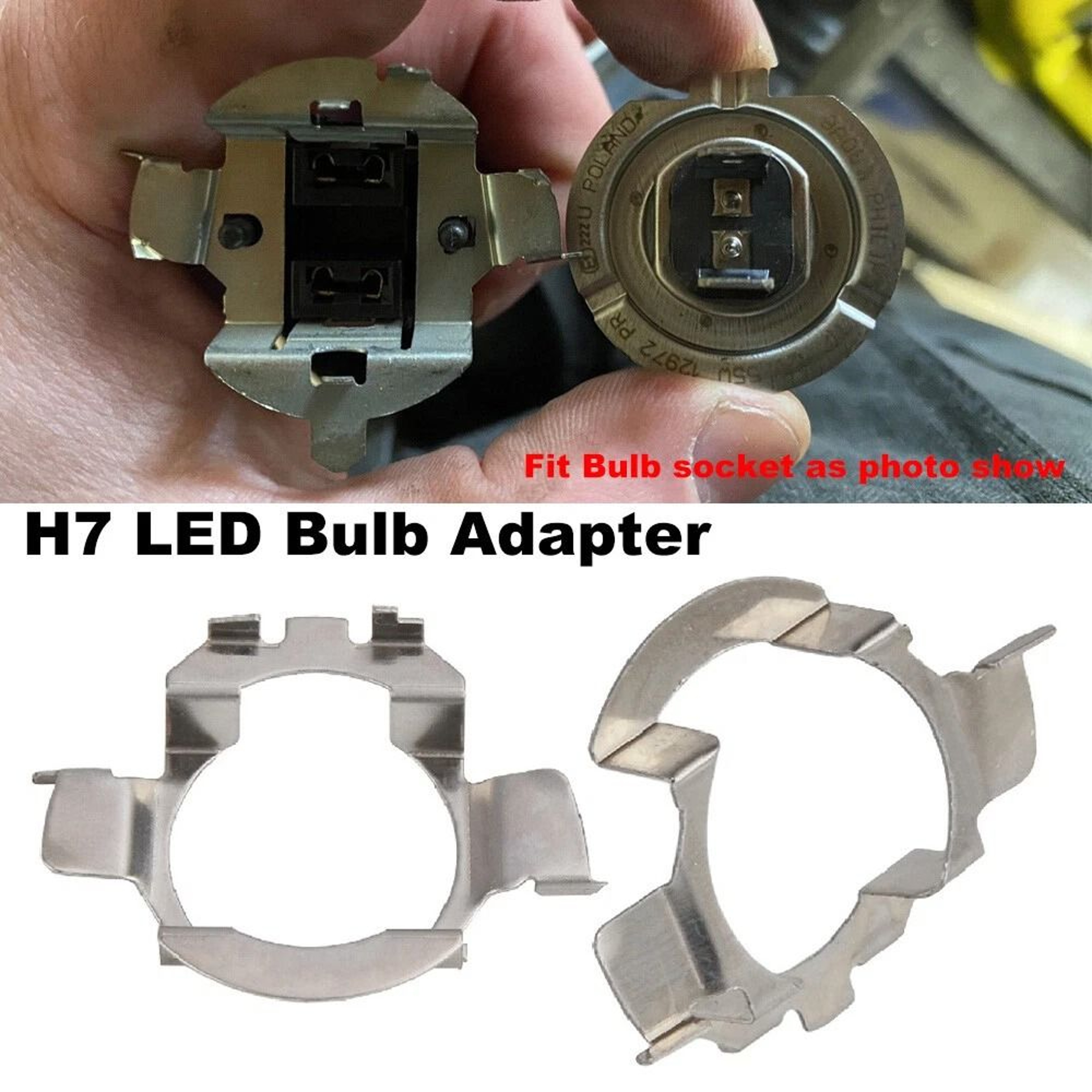 H7 LED Headlight Adapter Retainer Clip Kit For VW Audi Bulb Upgrade 5