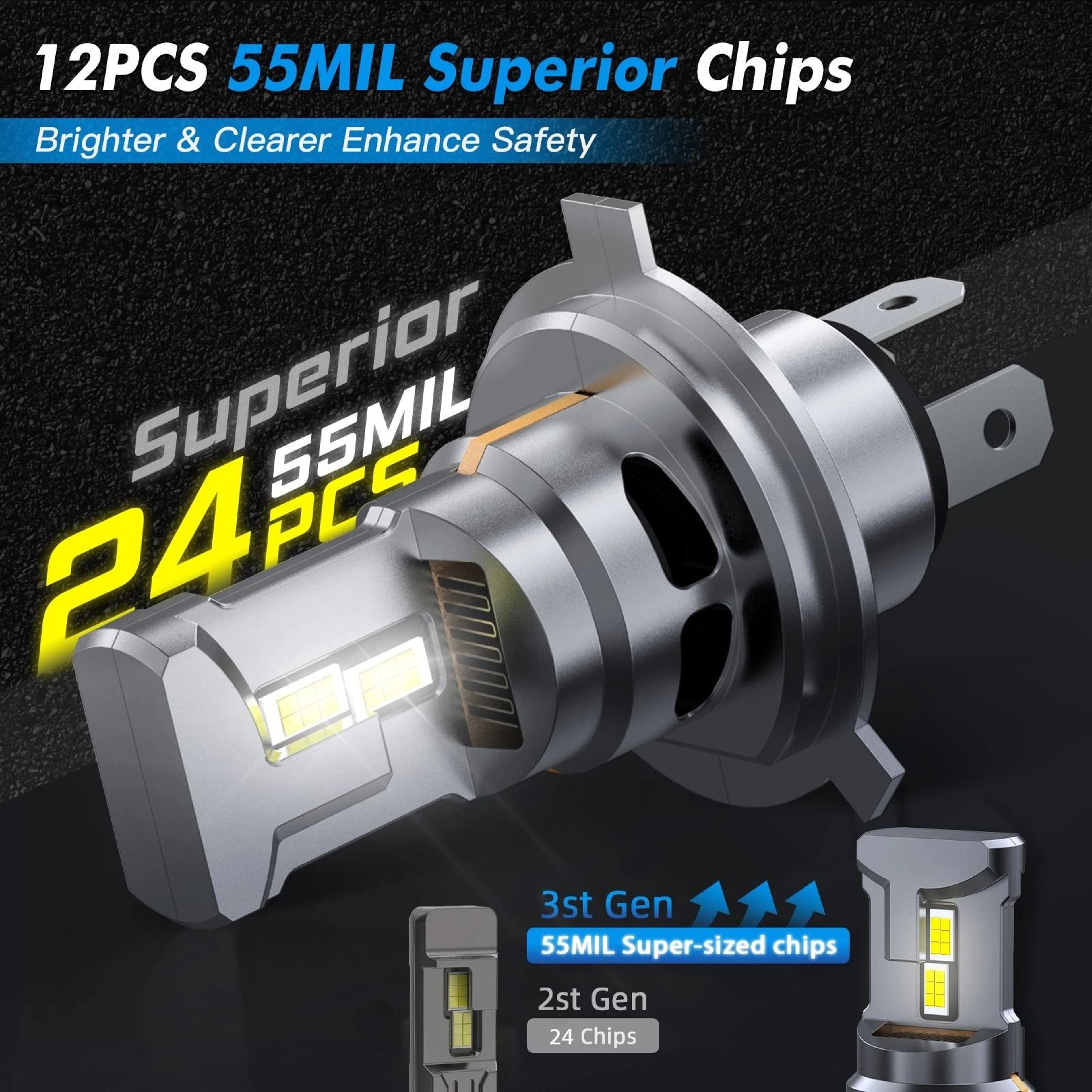 H4 HS1 LED Headlight Bulb For Suzuki 4