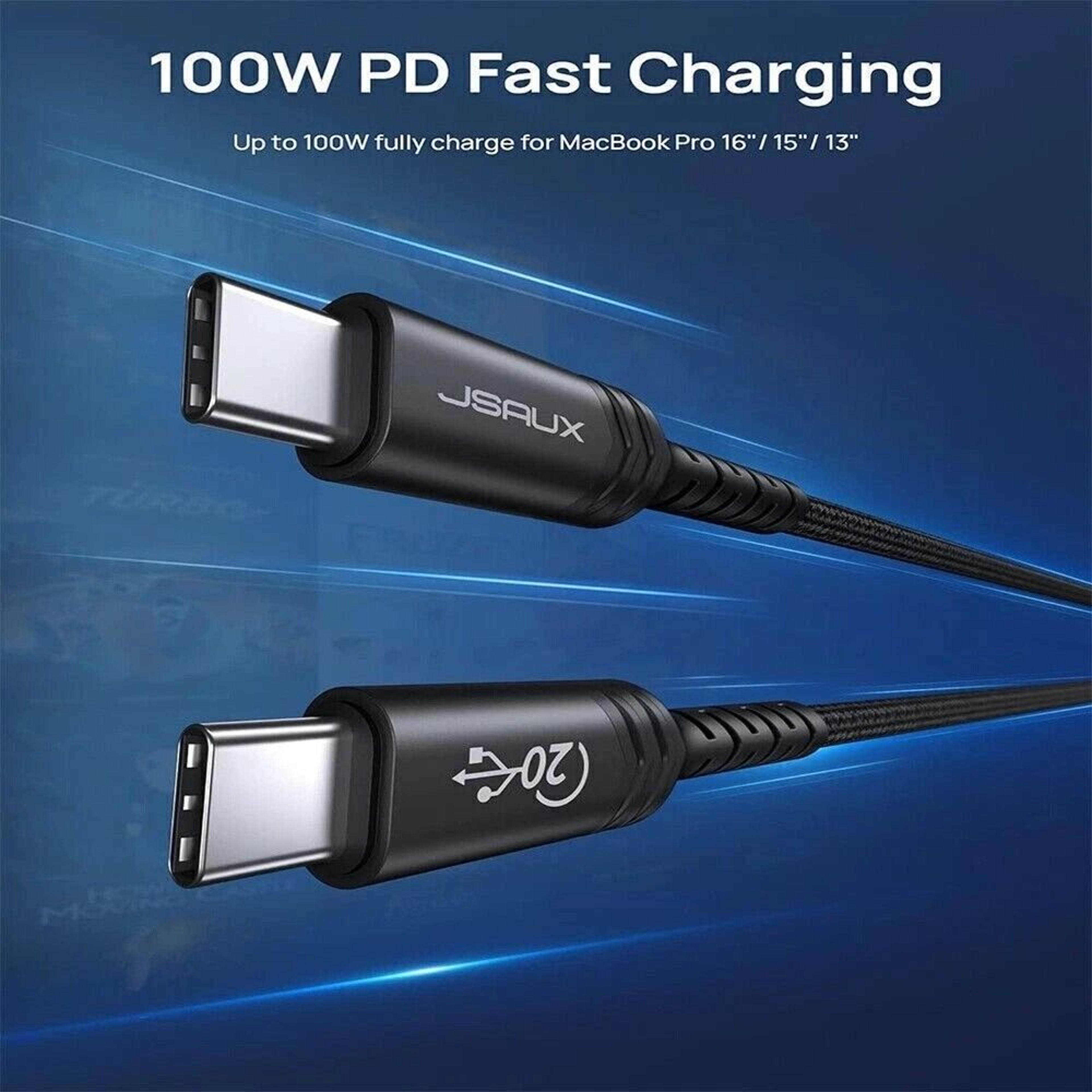USB C To USB C Cable 5K Fast Charging Cable For MacBook Hub 6