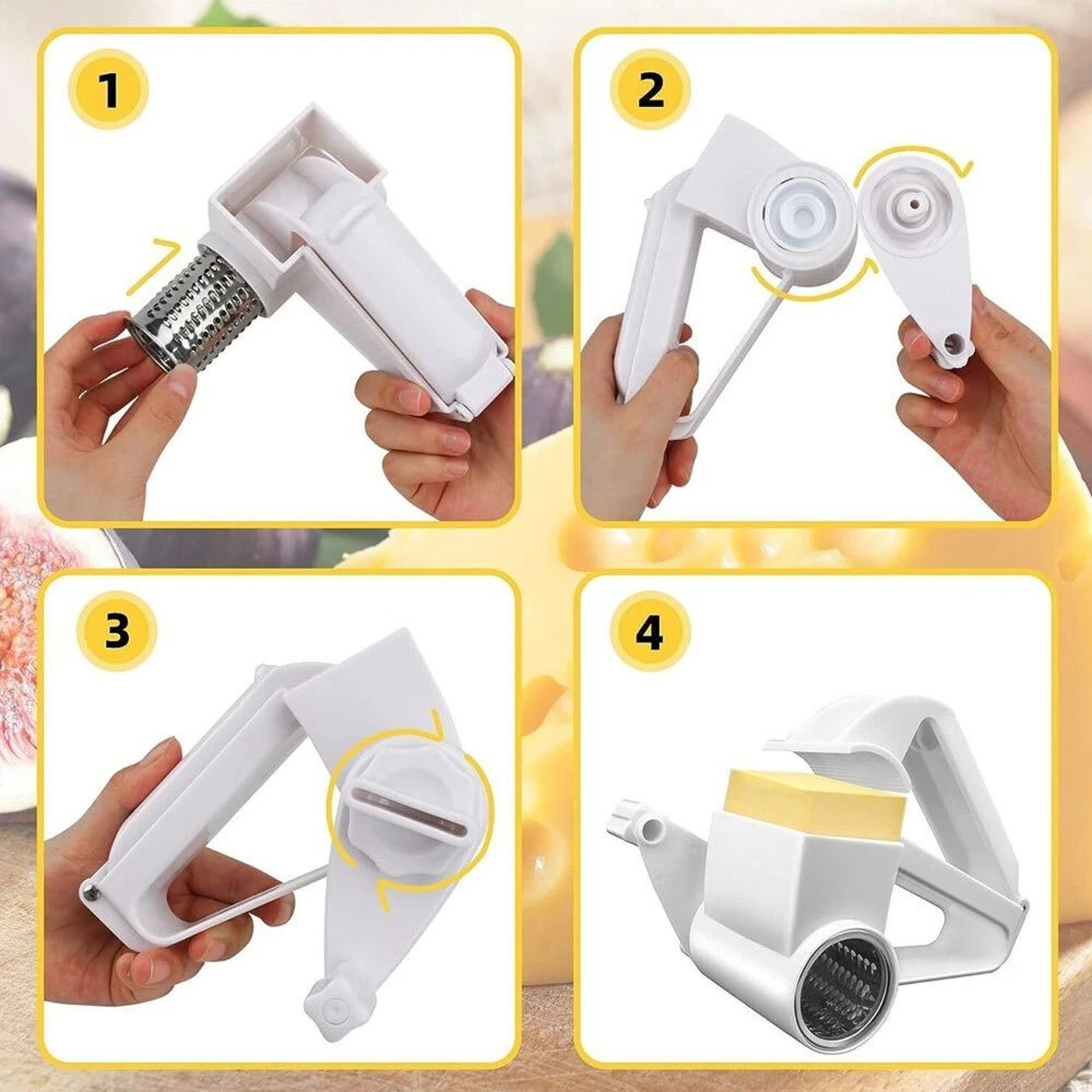 Olive Garden Style Rotary Parmesan Cheese Grater With Stainless Steel Drum 5
