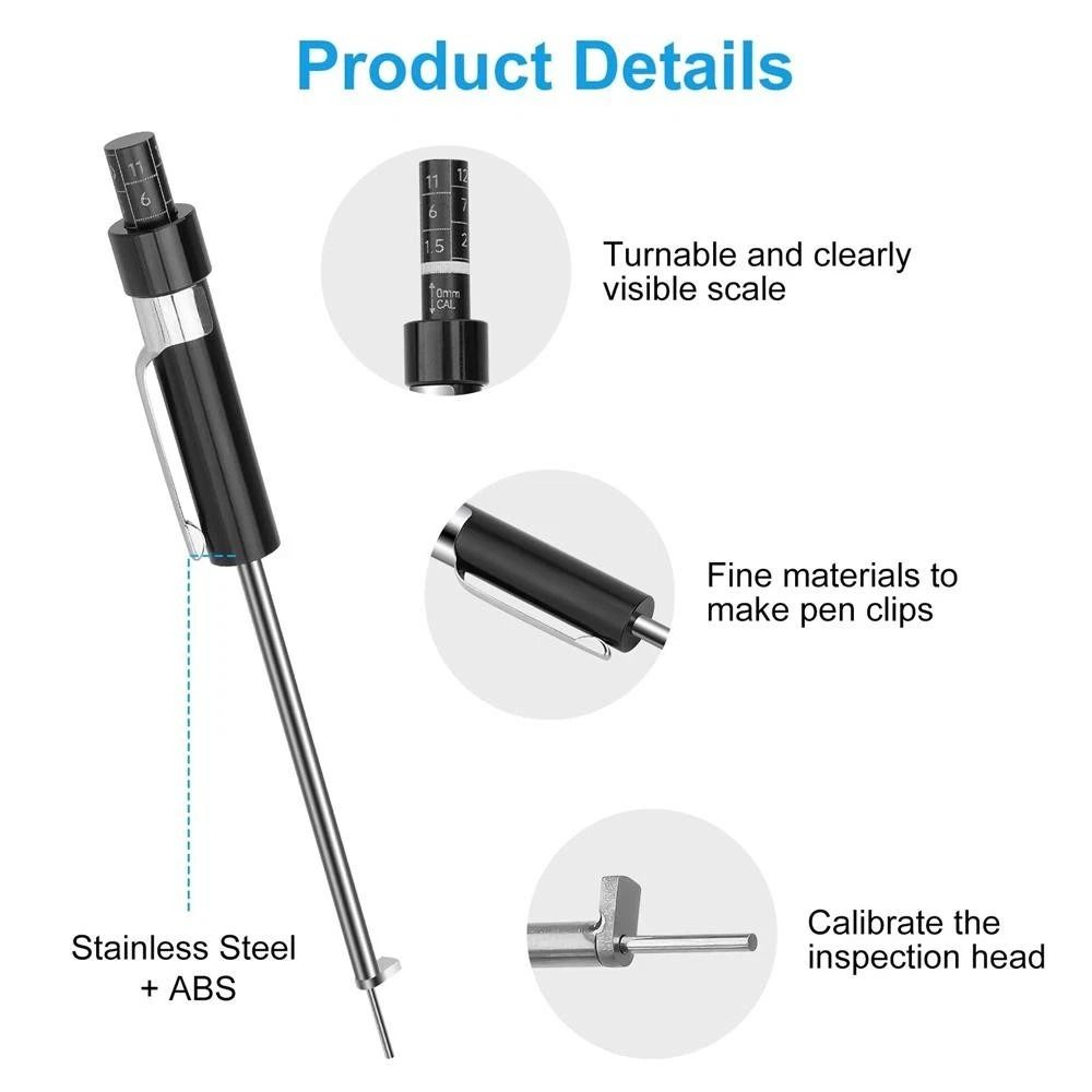 Brake Pad Thickness Gauge Tool With Scale For Fast Car Brake Inspection 8