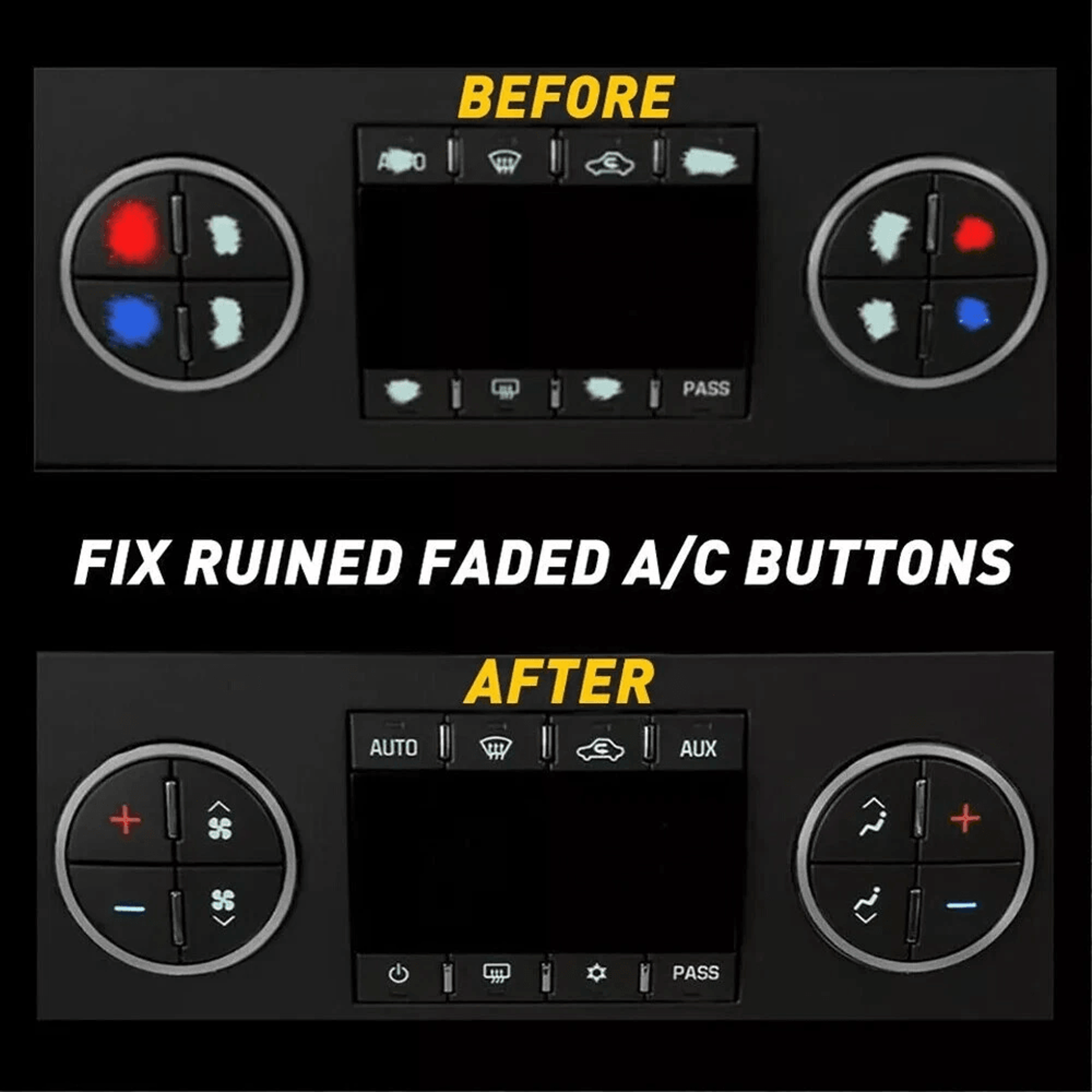 Chevy GMC HVAC Climate Control Button Stickers AC Dash Repair Kit 9