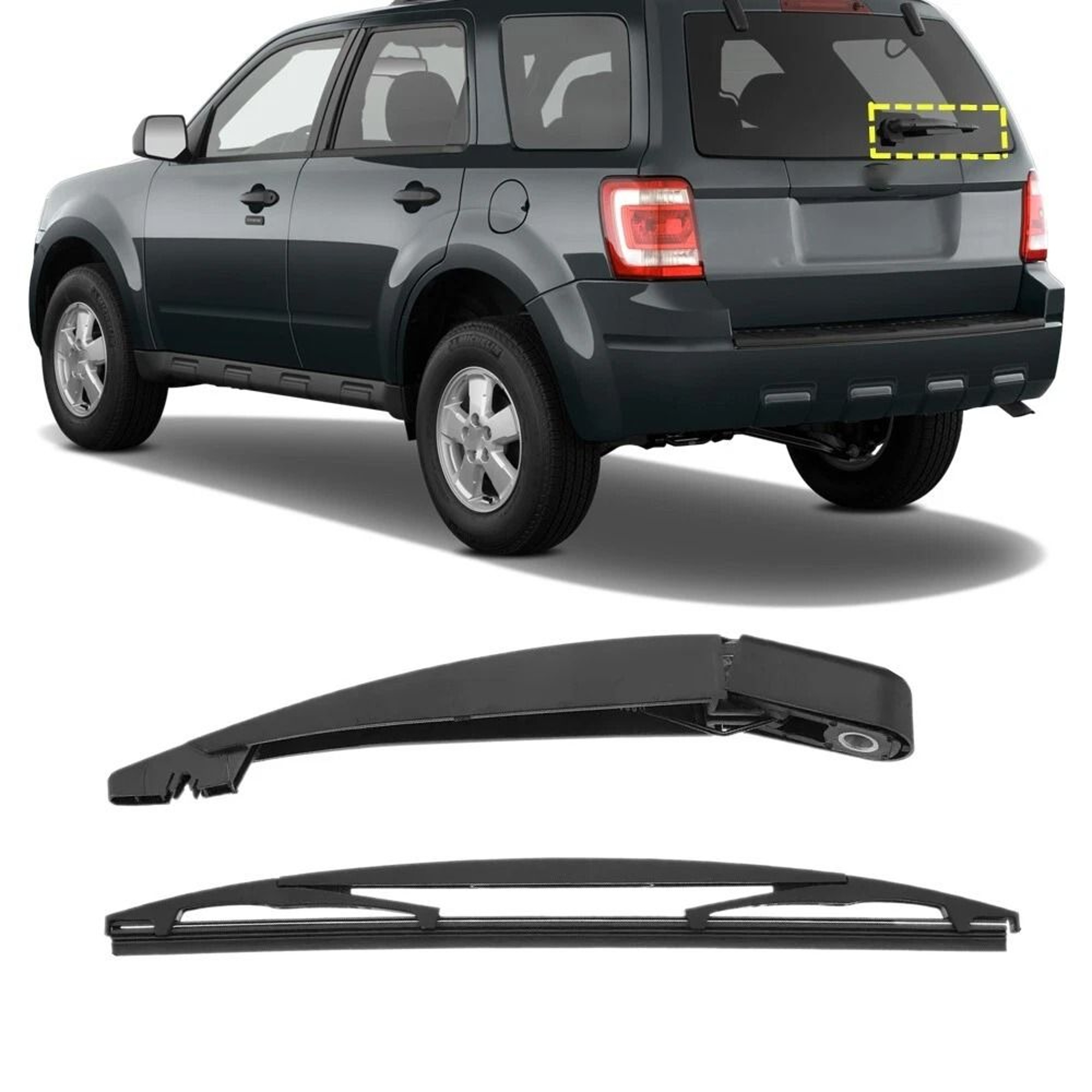 Premium Rear Windshield Wiper Arm  Blade For Ford Escape Direct Fit Replacement 0