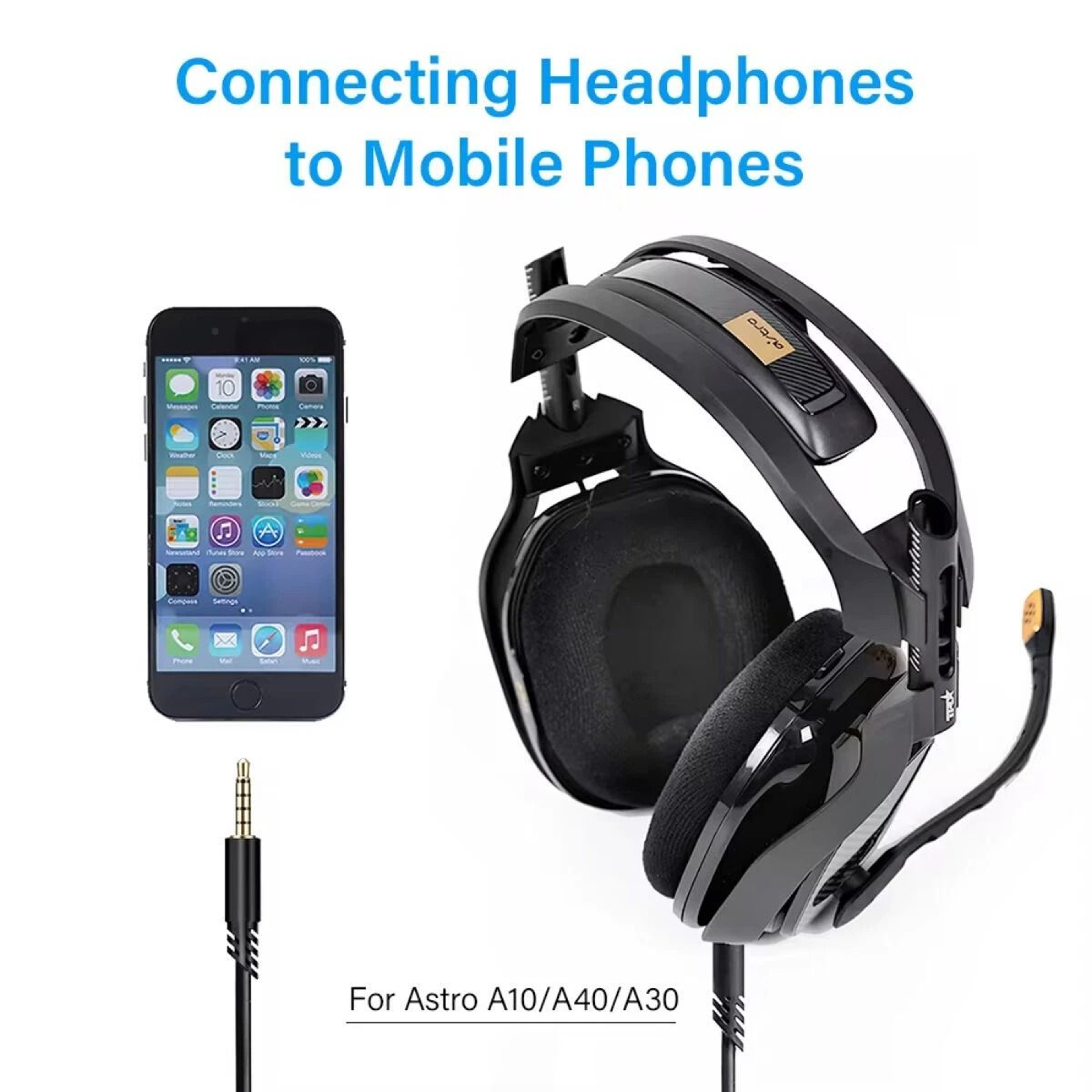 Replacement Audio Cable With Volume Control For Astro A10 A40 Gaming Headsets 7