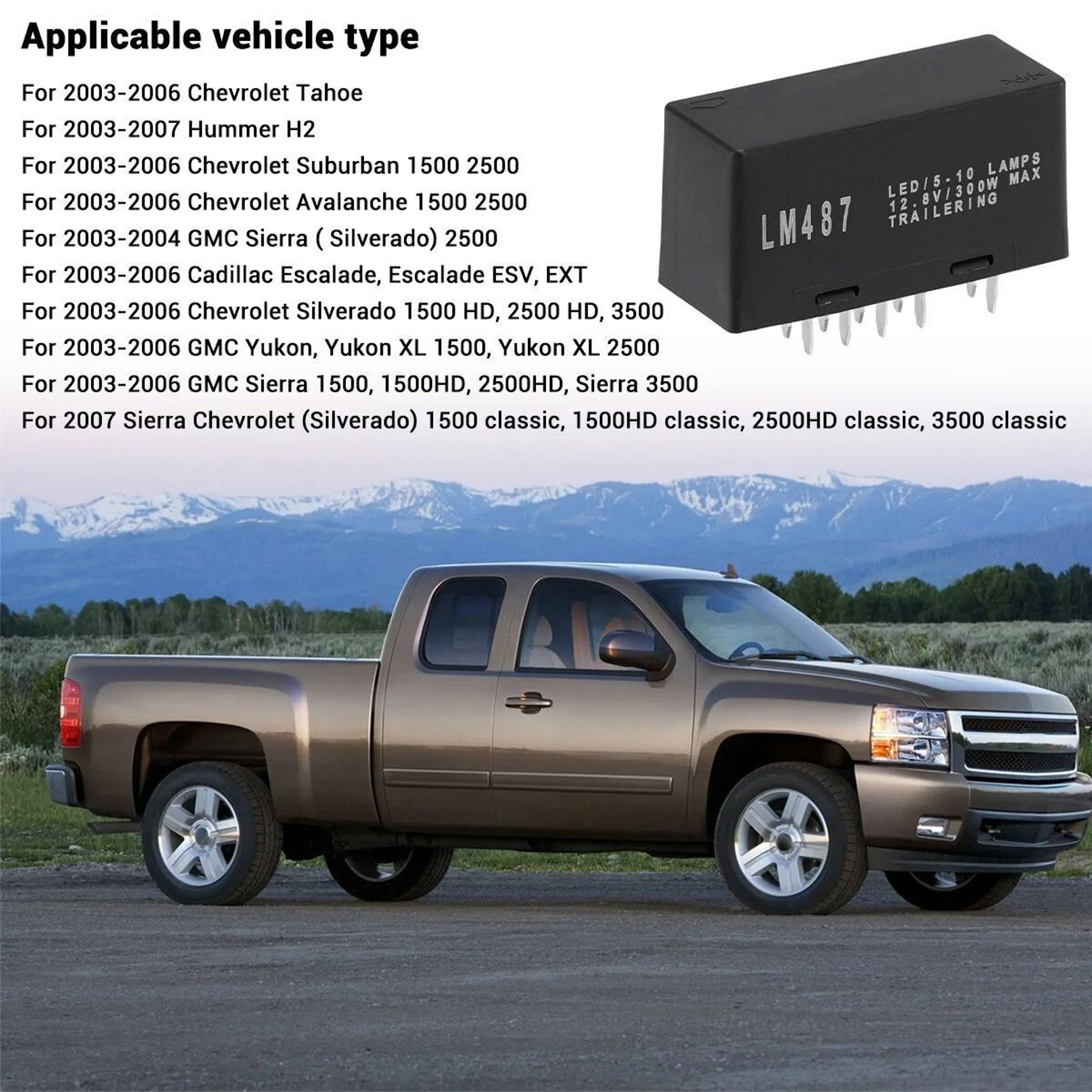 LED Turn Signal Flasher Relay For Chevy Suburban Avalanche Tahoe 3