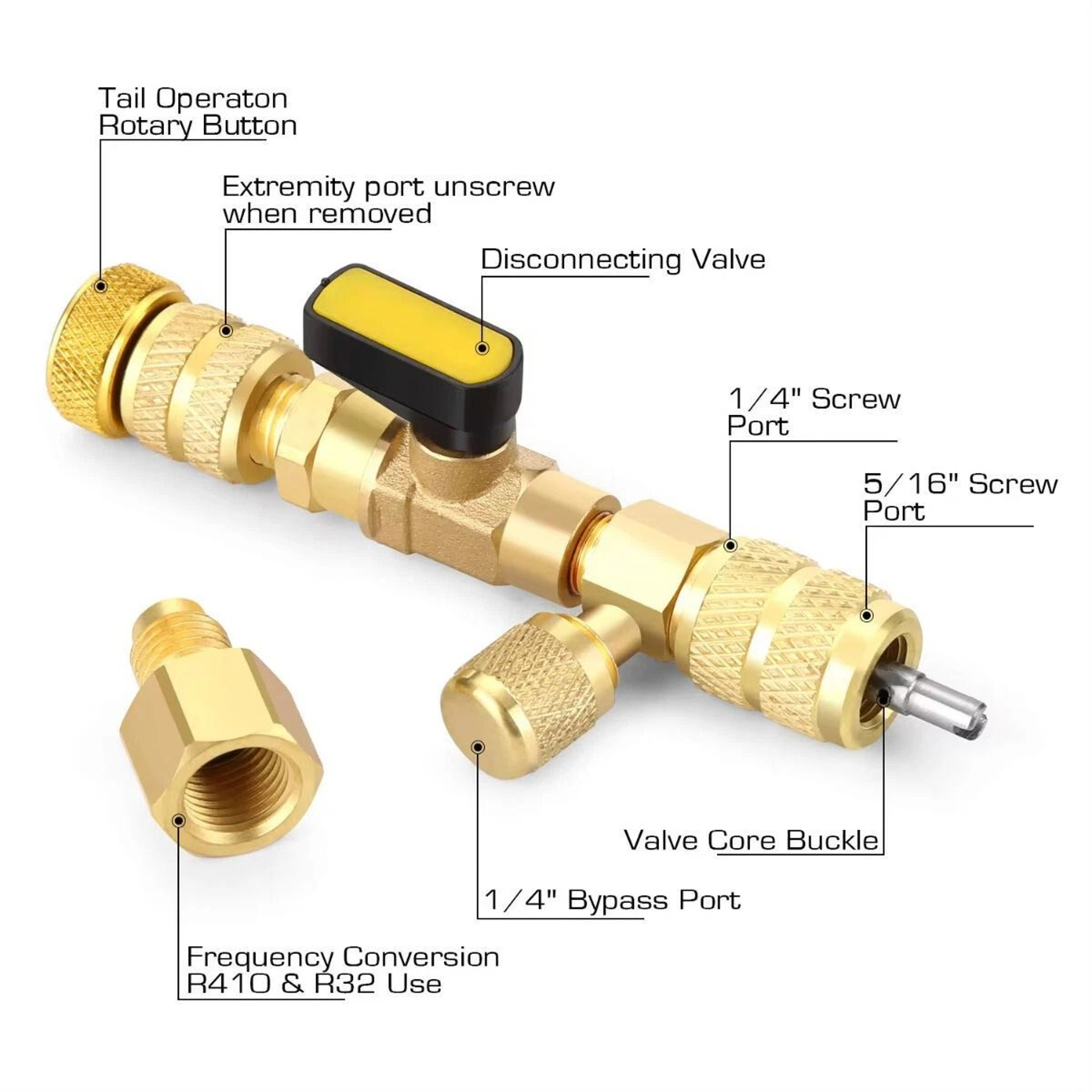 Dual Size AC Schrader Valve Core Remover HVAC Tool Kit 7