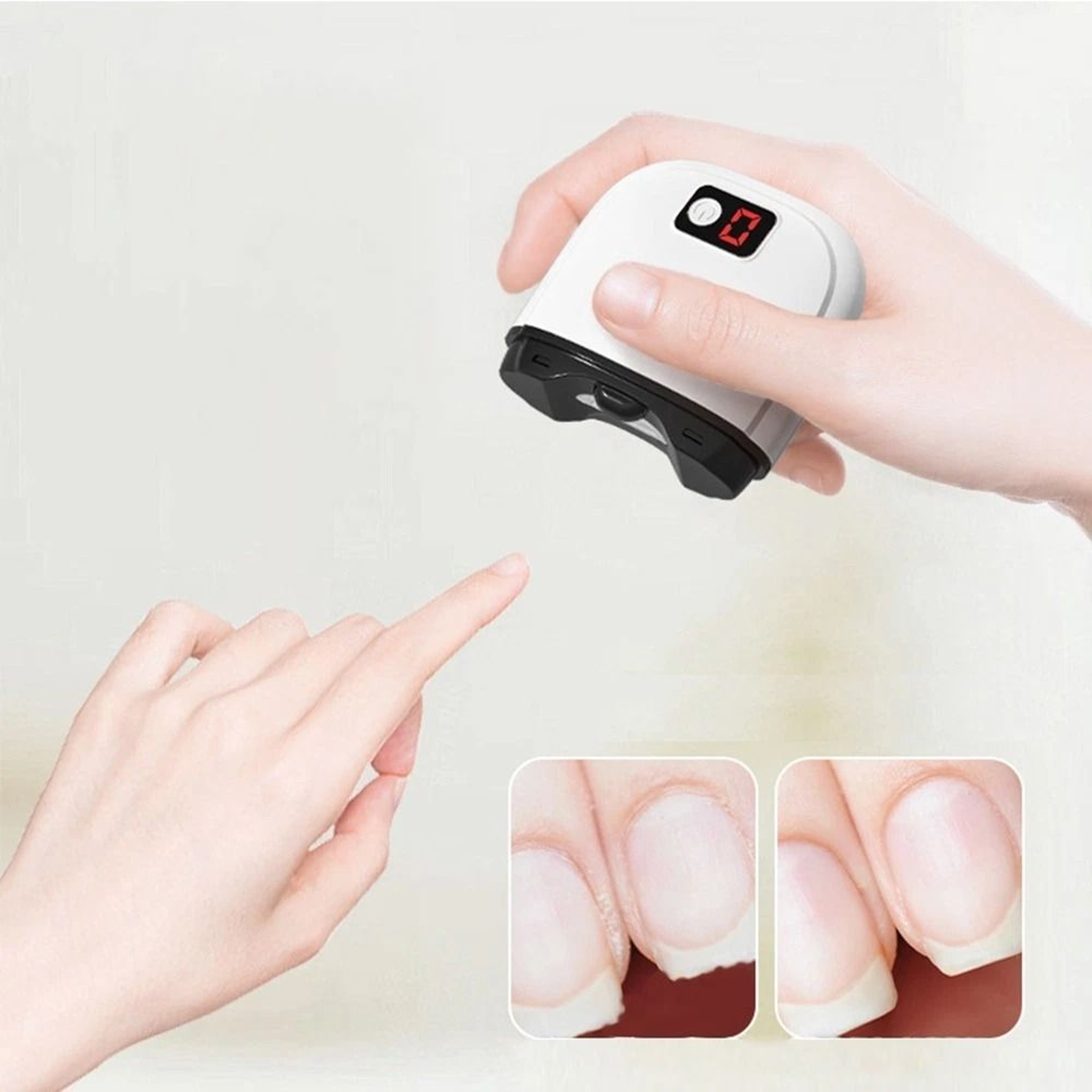 Electric Nail Clipper With LED Light USB Rechargeable Automatic Nail Trimmer 1