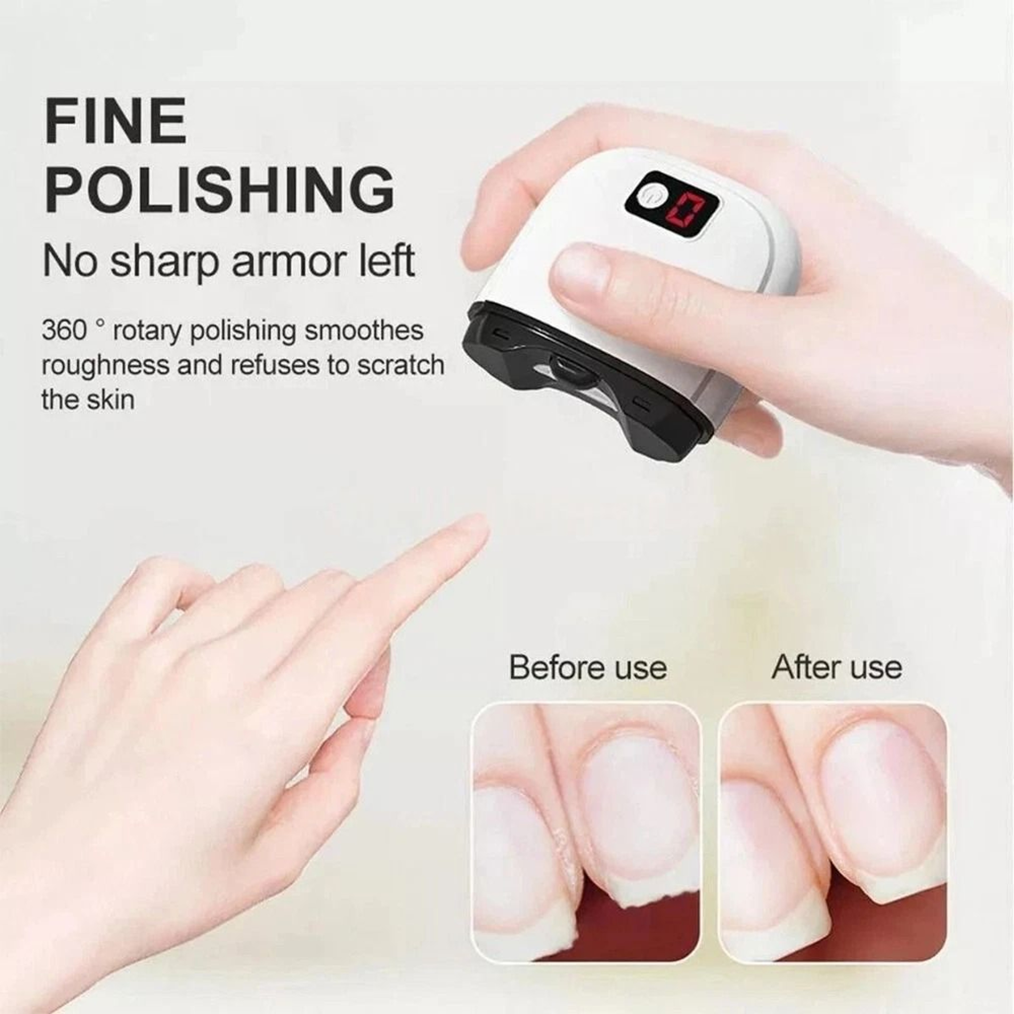 Electric Nail Clipper With LED Light USB Rechargeable Automatic Nail Trimmer 8