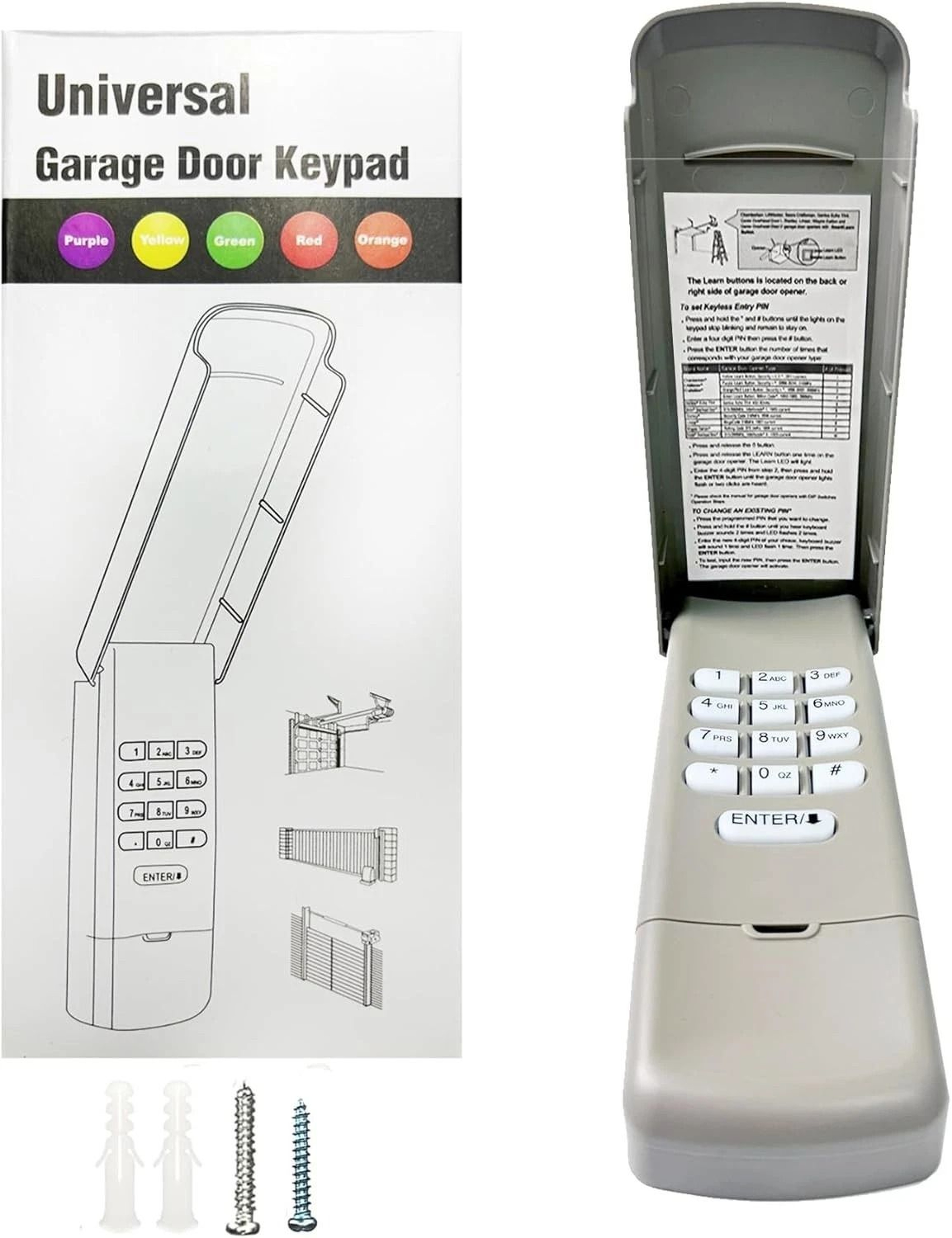 Universal Garage Door Opener Keypad Wireless Keyless Entry For Chamberlain LiftMaster 7