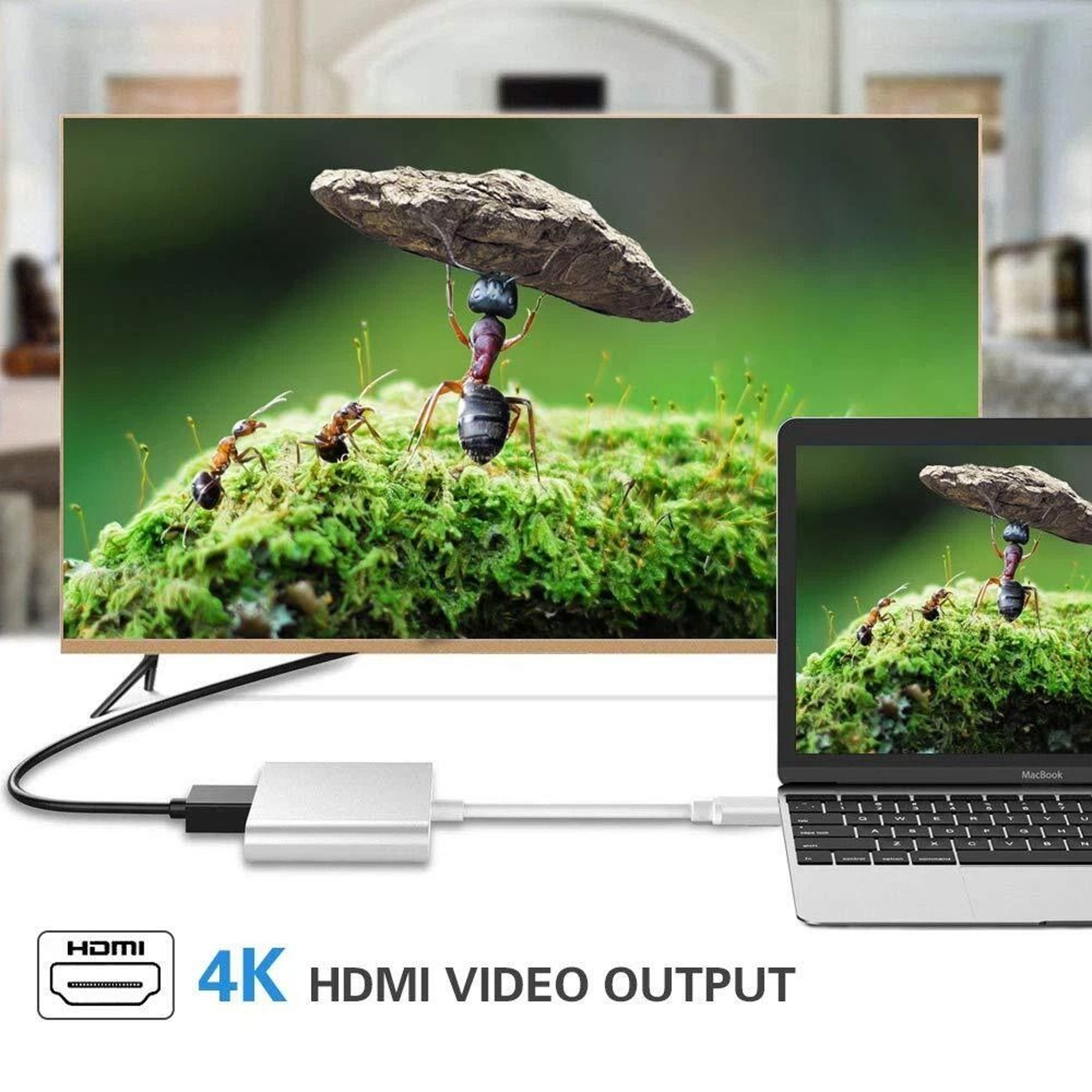 USB C HDMI Adapter Hub For MacBook Android Phone To TV 3