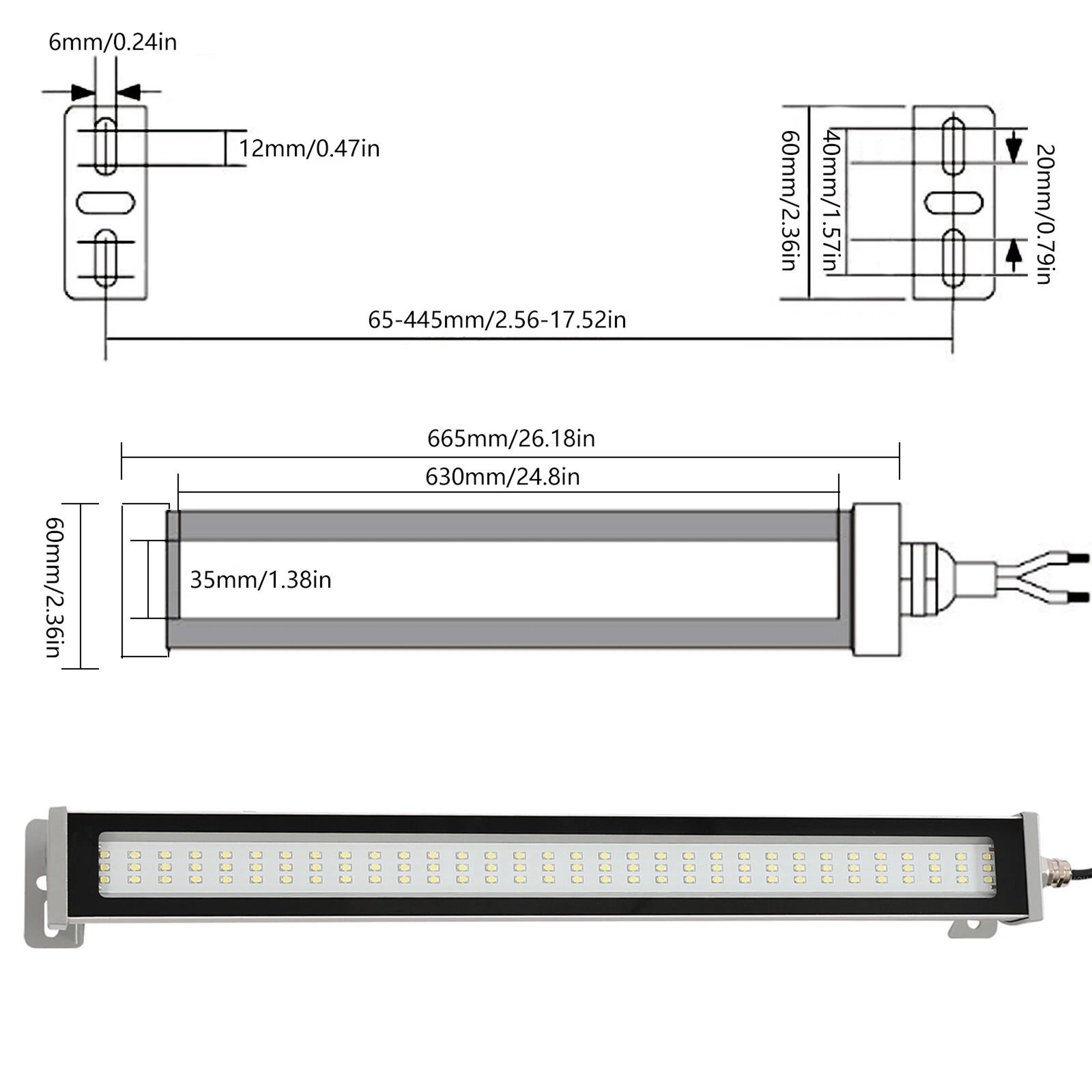 LED Waterproof CNC Machine Work Light Industrial Tube Light With Rating 10