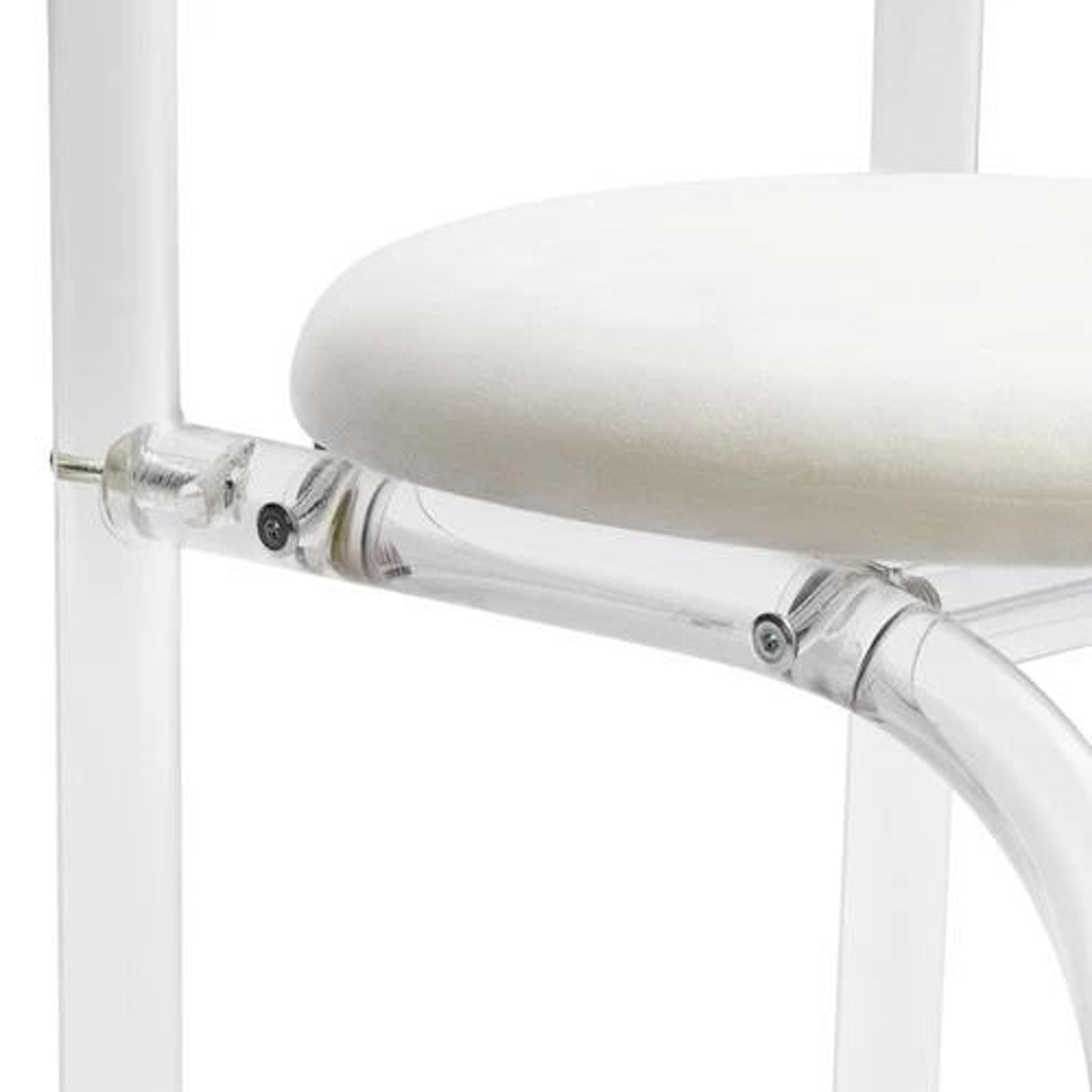 Clear Acrylic Chair With White Velvet Cushion Modern Makeup And Vanity Desk Chair 1