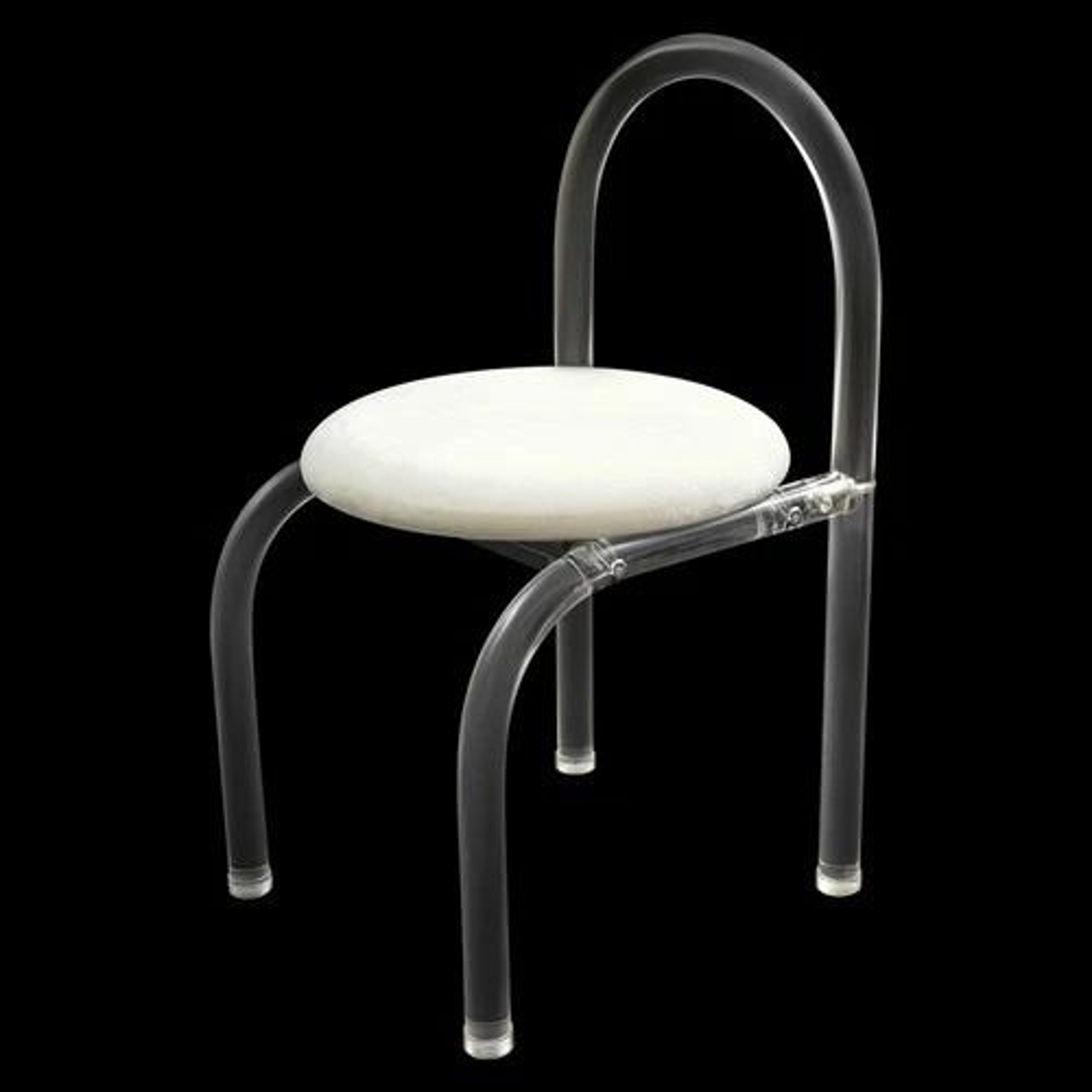 Clear Acrylic Chair With White Velvet Cushion Modern Makeup And Vanity Desk Chair 3