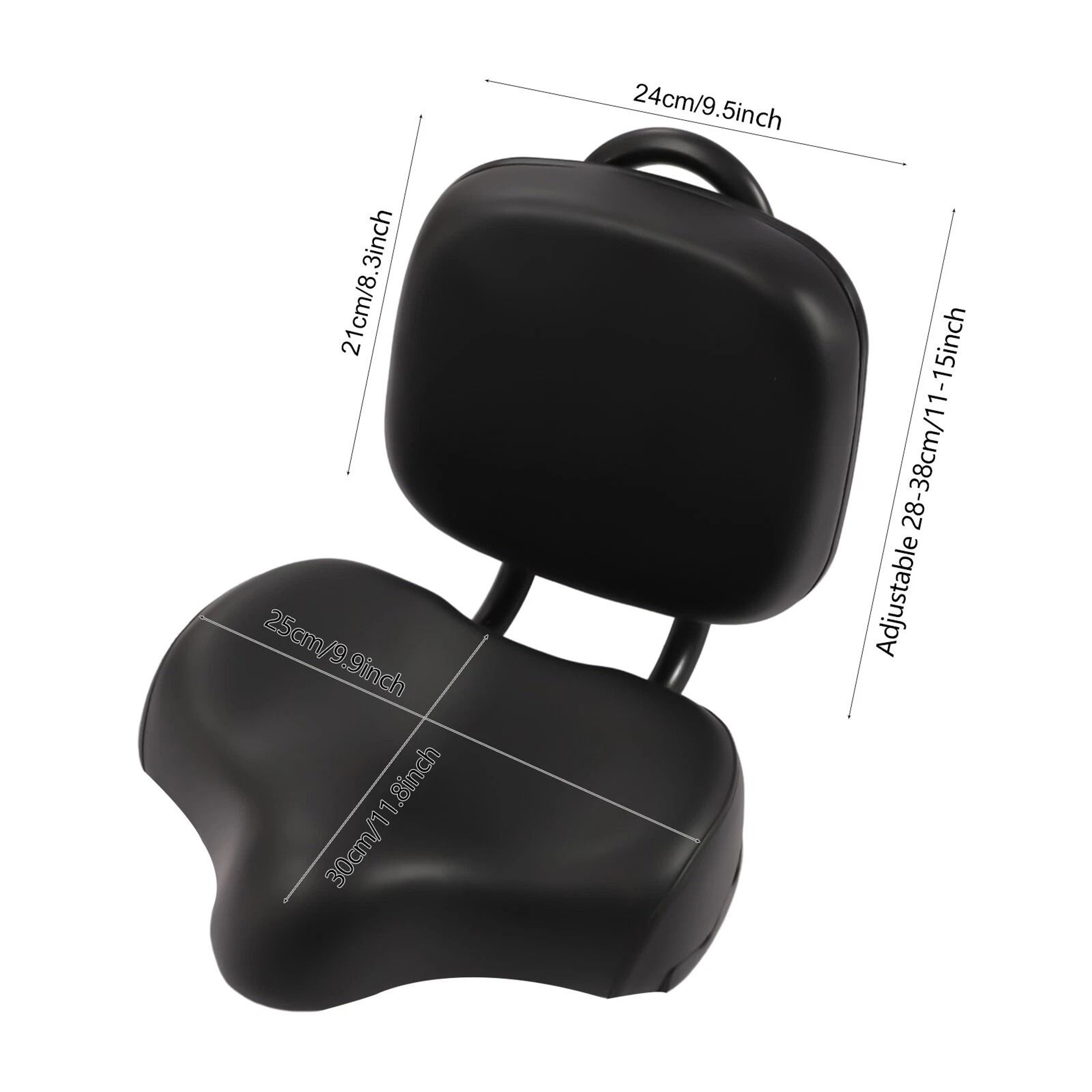 Extra Wide Comfort Bike Saddle Seat With Backrest Soft Leather Cushion For Ultimate Support 5
