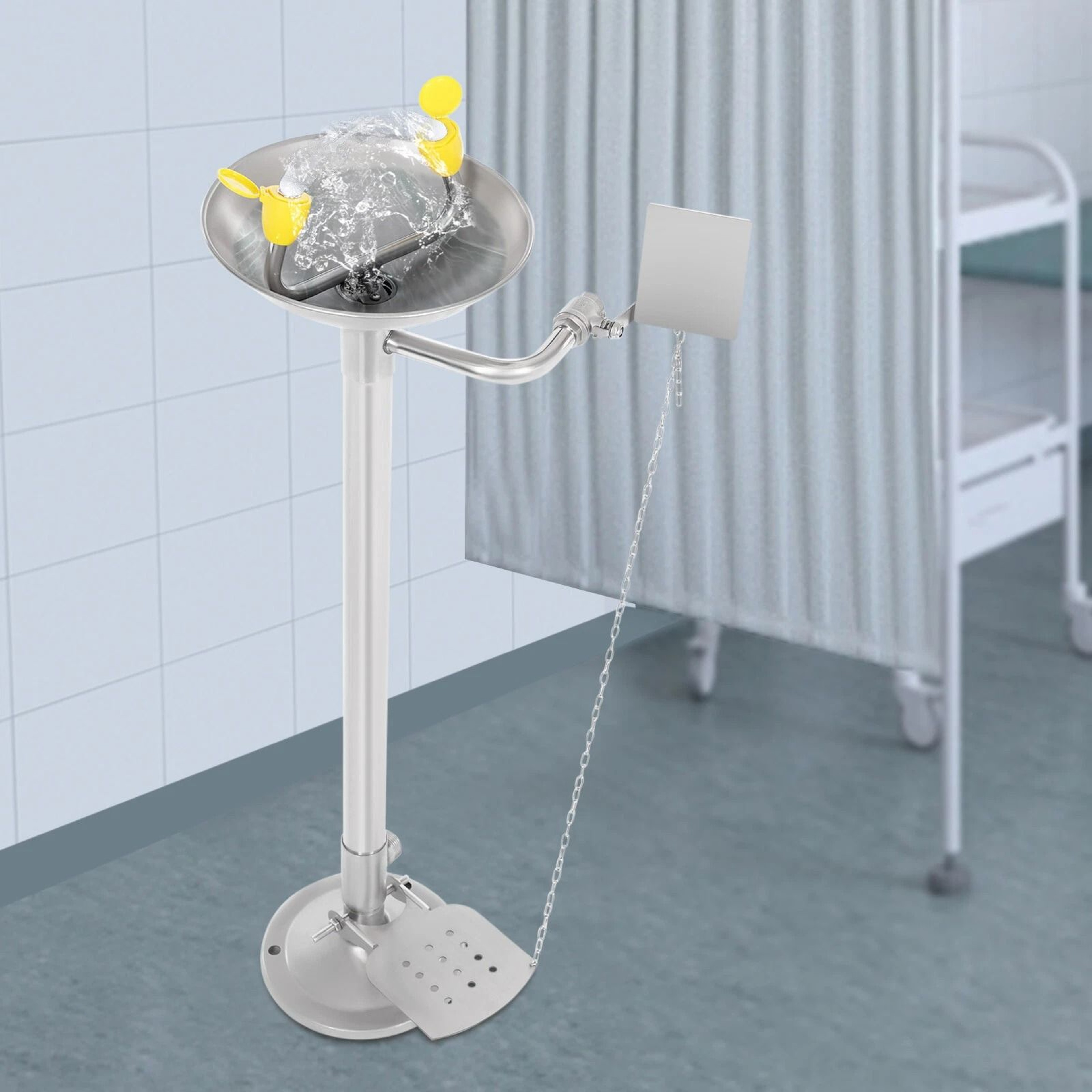 Premium Floor Standing Emergency Eyewash Station Durable Stainless Steel Eyewash For Workplace Safe 16