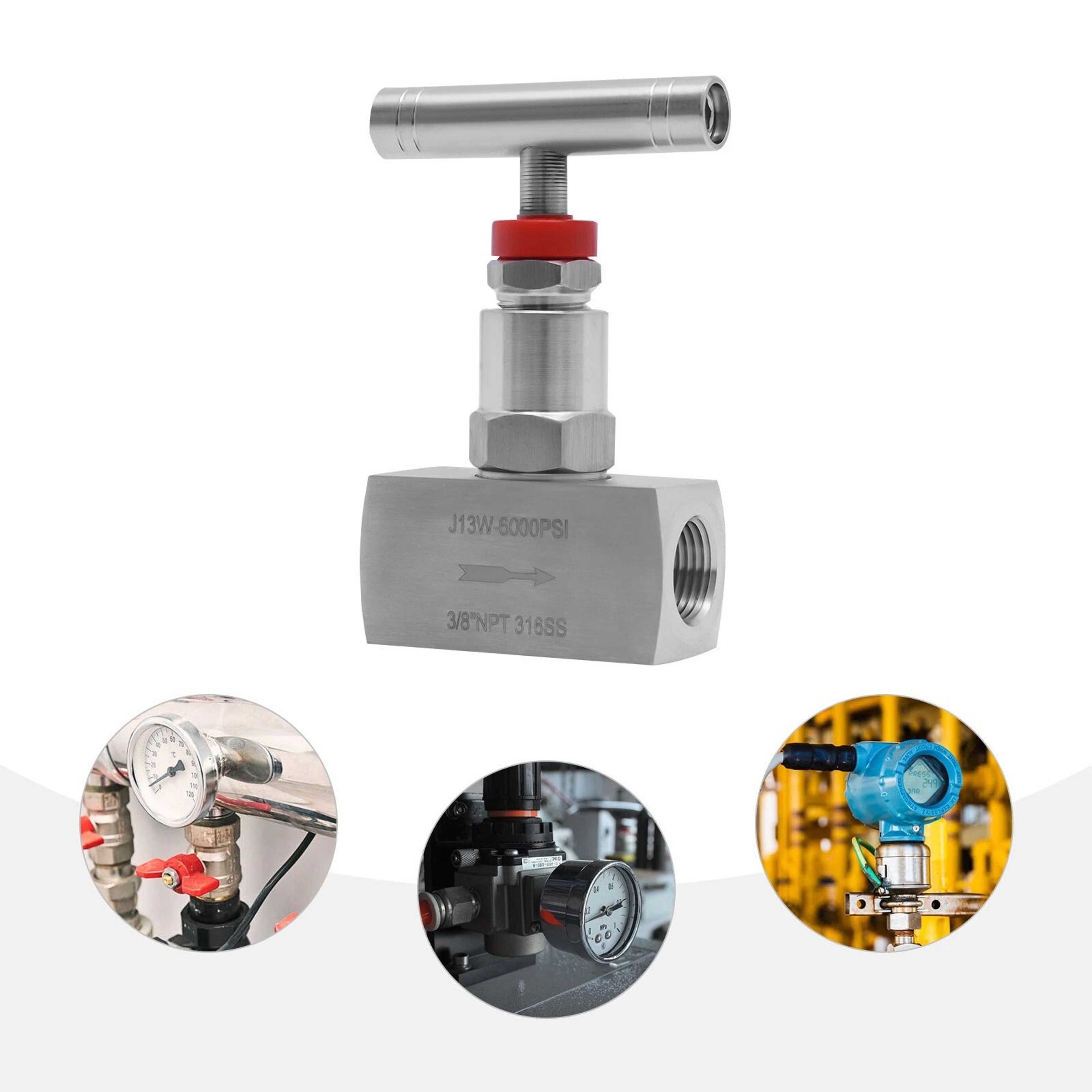 Premium Stainless Steel High Pressure Needle Valve Hydraulic Flow Control 6